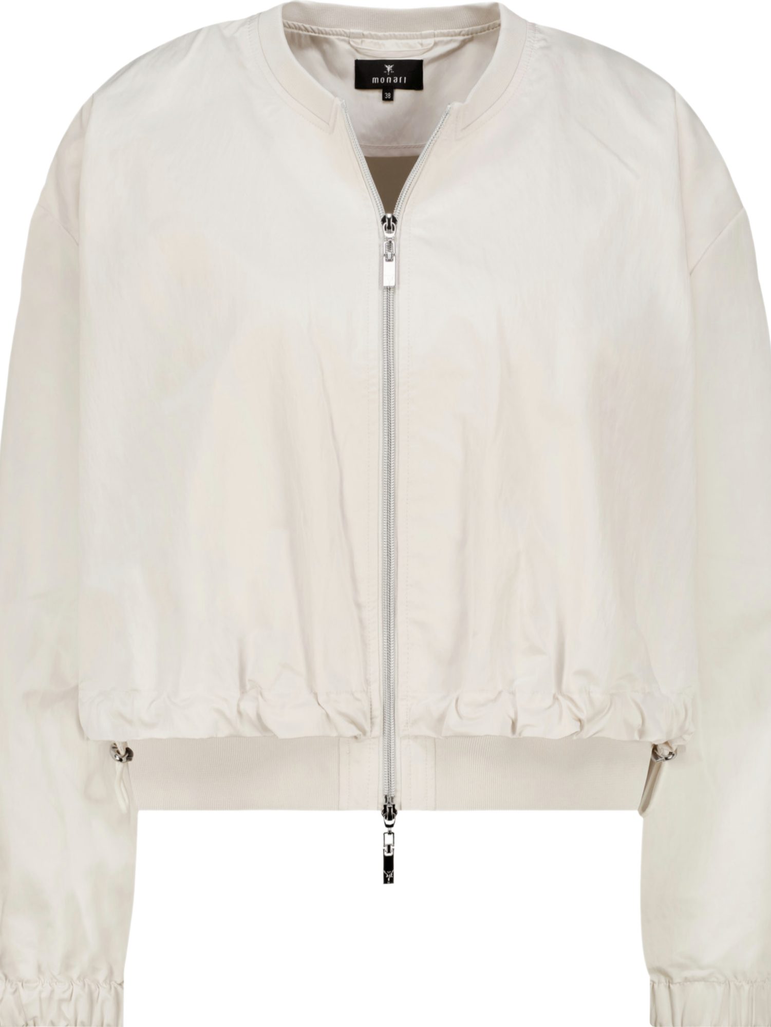 Monari Kurzjacke weiß,Outdoor,Polyester,Unifarben,Rundhals,Lang