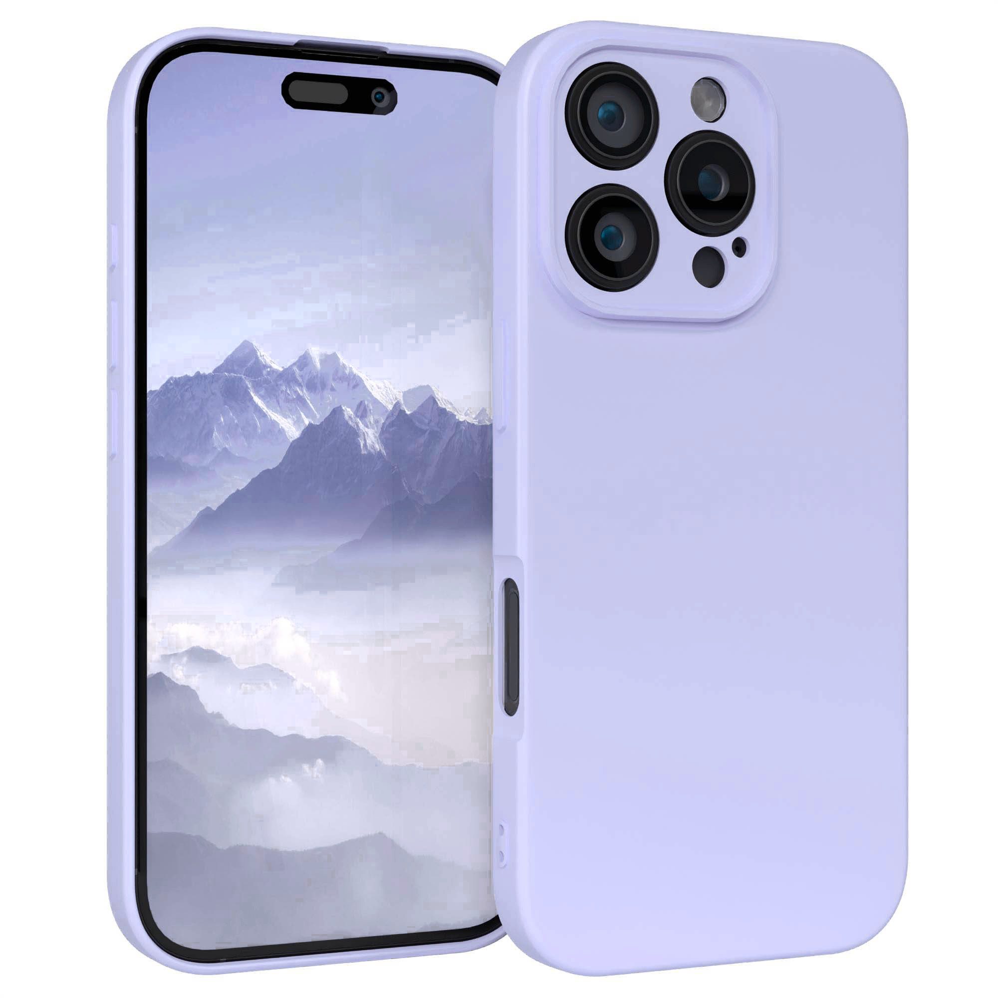 EAZY CASE Handyhülle für Apple iPhone 16 Pro Hülle Silikon 6,3 Zoll, Silikonhülle stoßfest Smart Slimcover Case Dünn Blau Lila