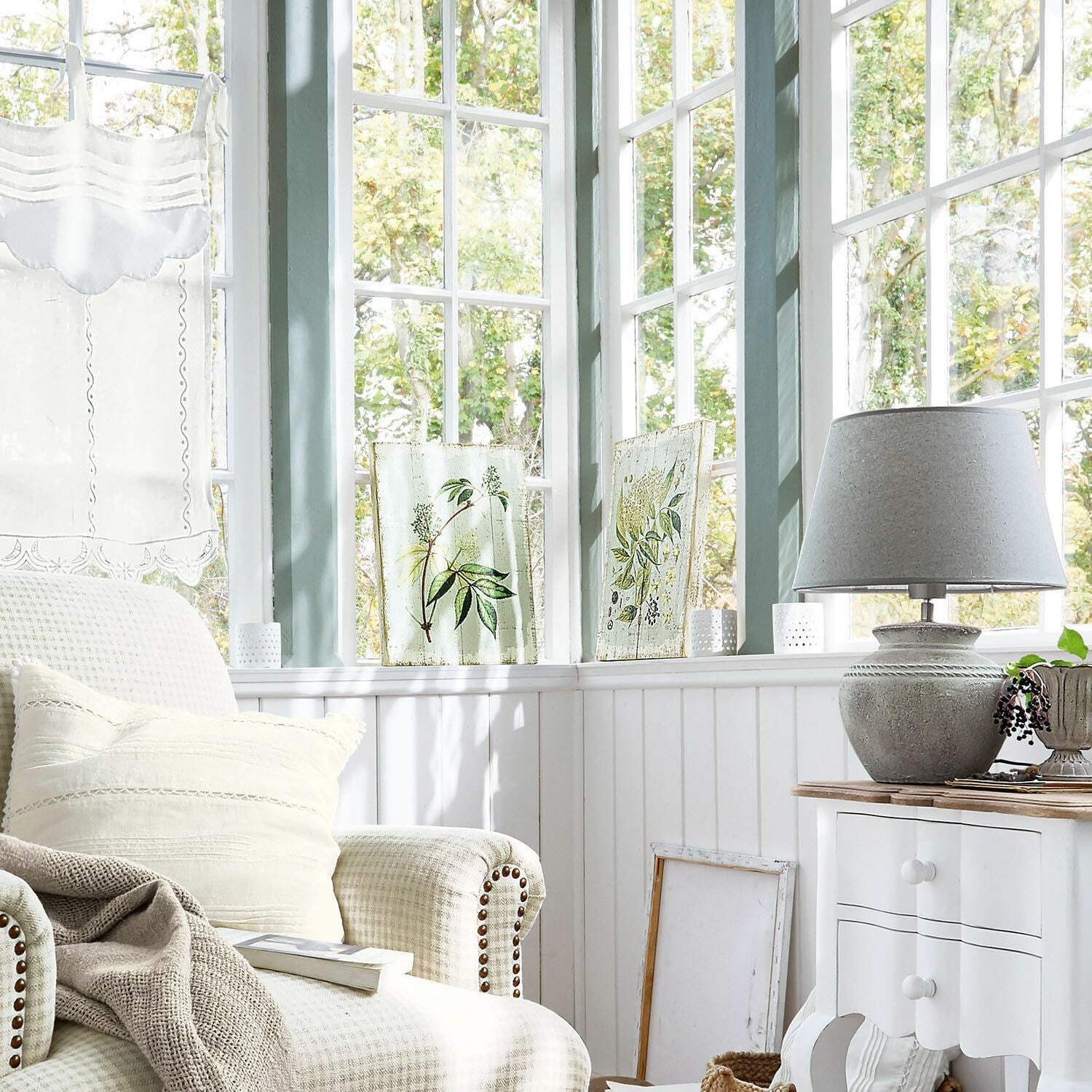 Mirabeau Wanddekoobjekt Dekoboard 2er Set Loanne weiß/grün