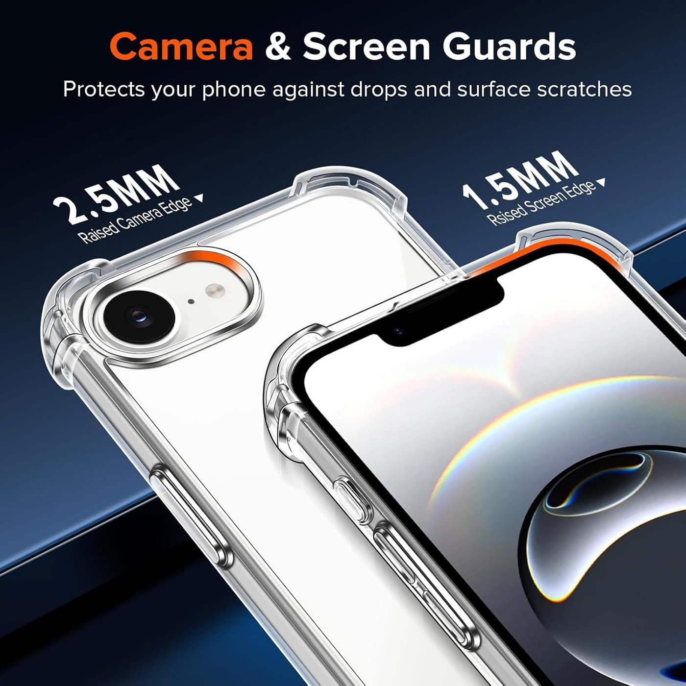 CoolGadget Handyhülle Anti Shock Rugged Case für iPhone 17e / iPhone 16e 6,1 Zoll, Slim Cover Kantenschutz Schutzhülle für iPhone 16e Hülle Transparent – Bild 4 von 5