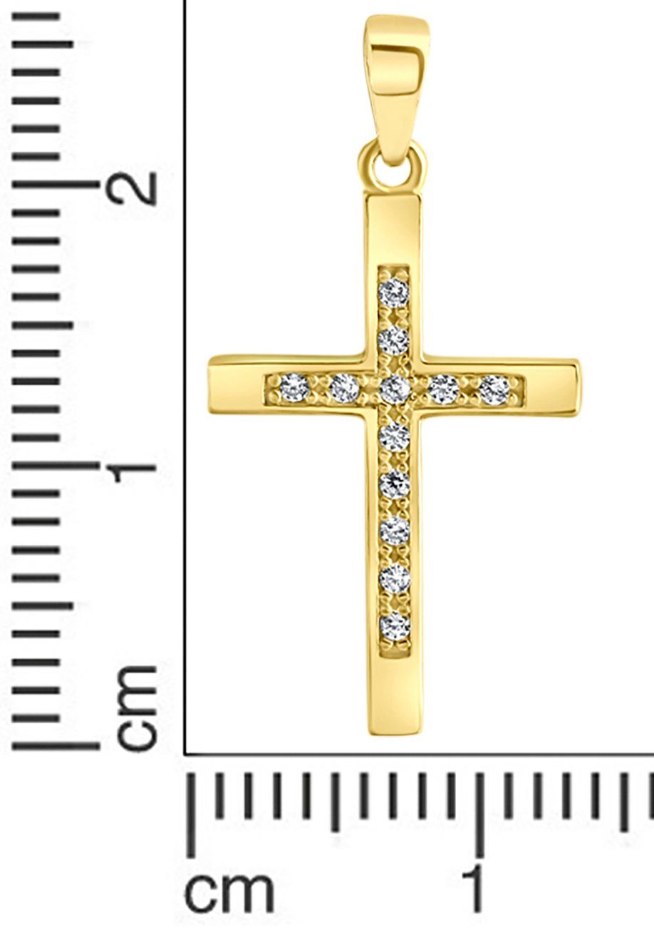 Damen Schmuck Firetti Kreuzanhänger Kreuz, mit Zirkonia (synth)