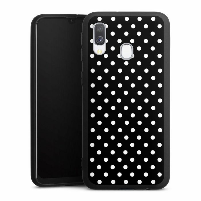 DeinDesign Handyhülle Punkte Retro Polka Dots Polka Dots - schwarz und weiß Samsung Galaxy A40 Silikon Hülle Premium Case Handy Schutzhülle