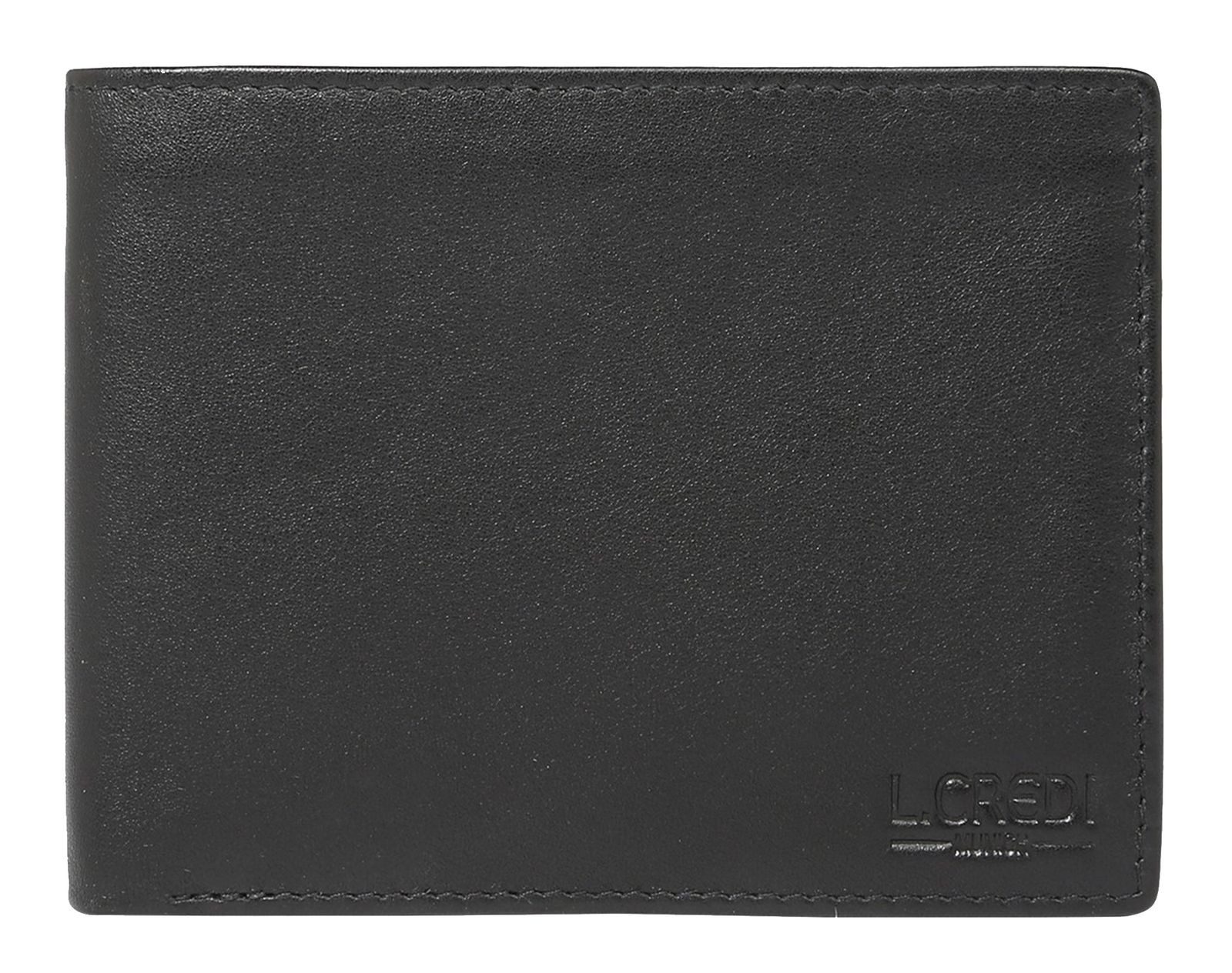 L. CREDI Geldbörse Wallet, aus echtem Leder mit RFID-Blocker Schutz