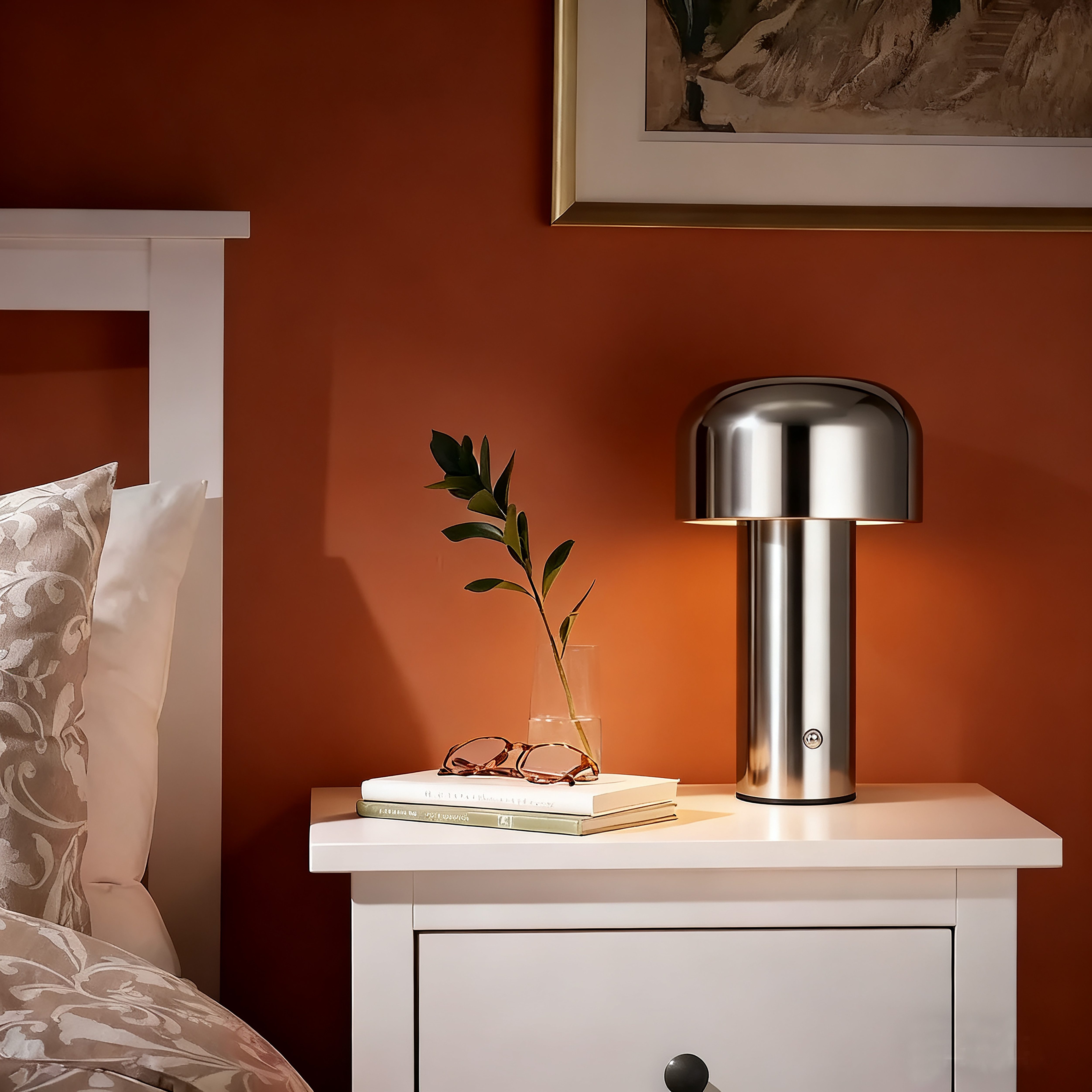 OTTO home LED Tischleuchte Ronno, Dimmer, Dimmfunktion, Ein-/Ausschalter, Farbsteuerung, USB-Ladefunktion, mehrere Helligkeitsstufen, LED fest integriert, warmweiß - kaltweiß, USB-C, Akku, Typ-C-Ladekabel, CCT, Tischlampe kabellos, Akkulampe
