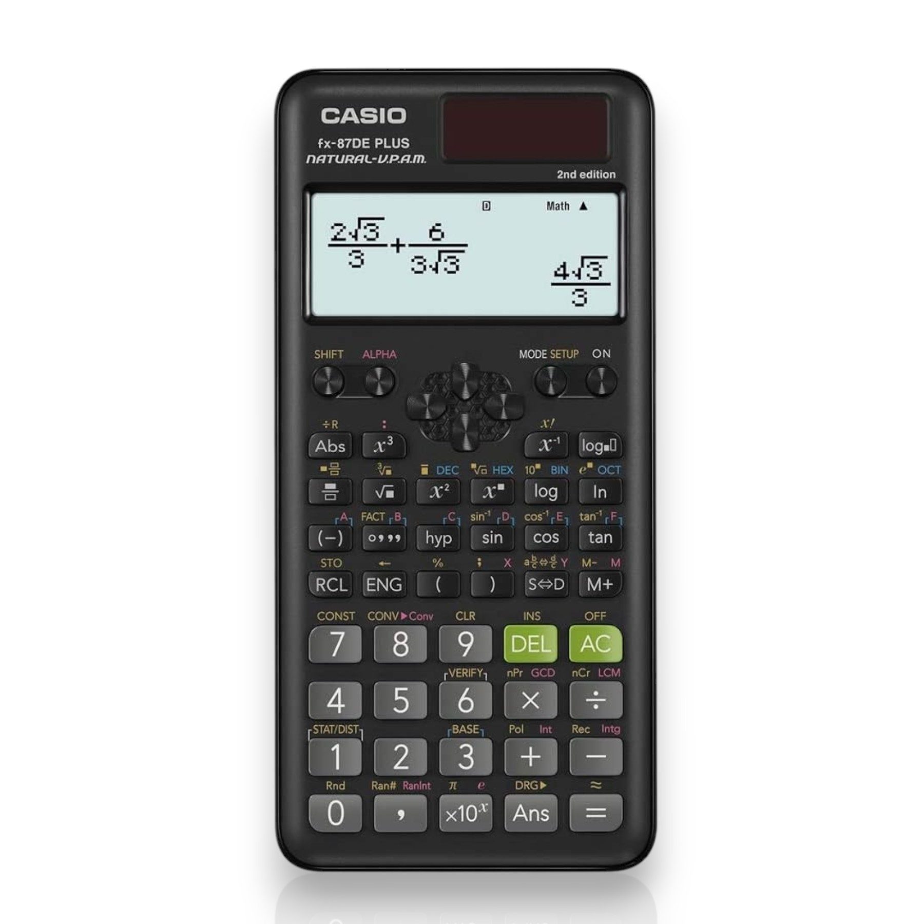 CASIO Taschenrechner CASIO Schulrechner, FX-87 DE PLUS-2 502 Funktionen, Solar/Batterie