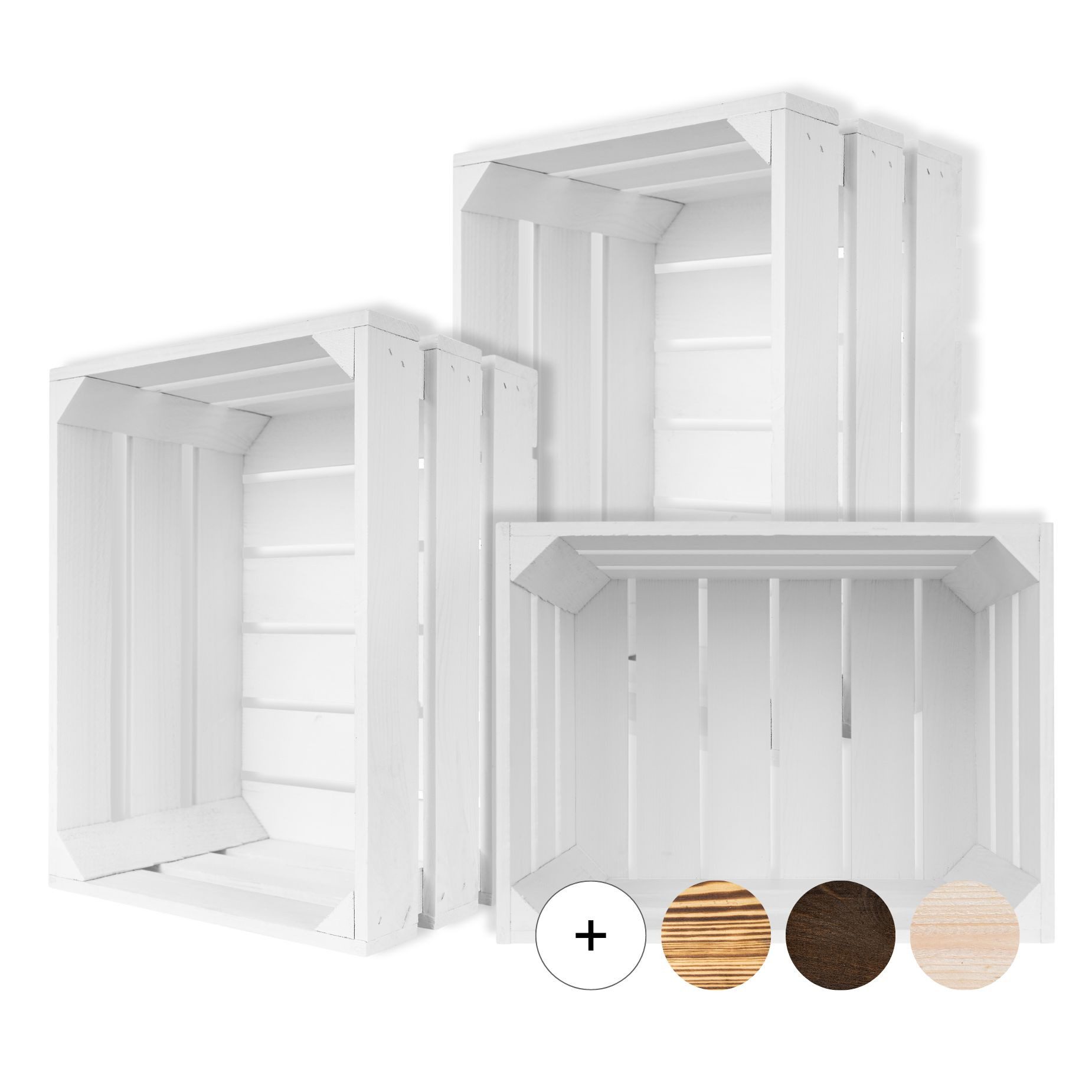 Creative Deco Holzkiste 3x Weinkisten Set Obstkiste Holz (3 Kisten) günstig online kaufen