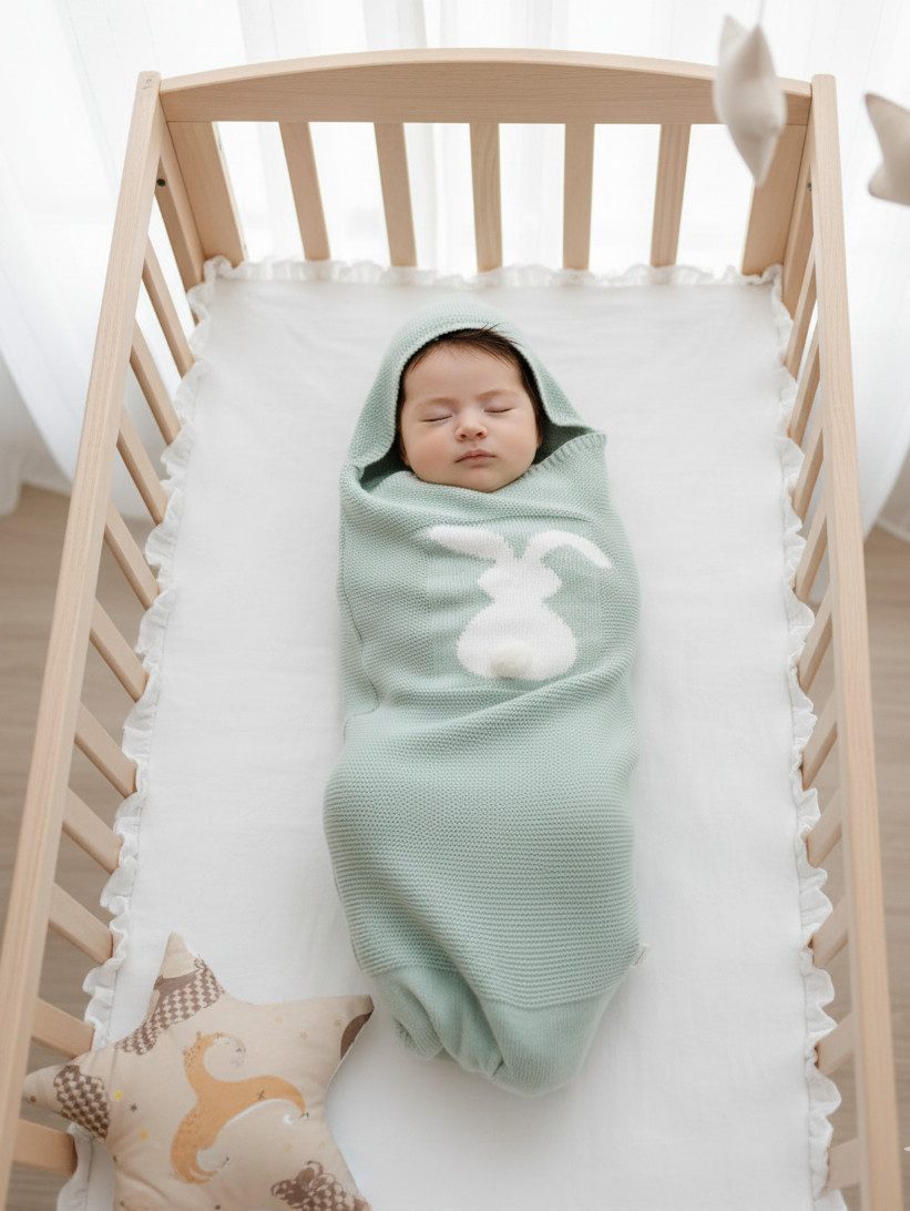 Minora Strickkleid Minora Baby Strickwaren Cocoon Swaddle Set, 0-8 Monate, Neugeborene