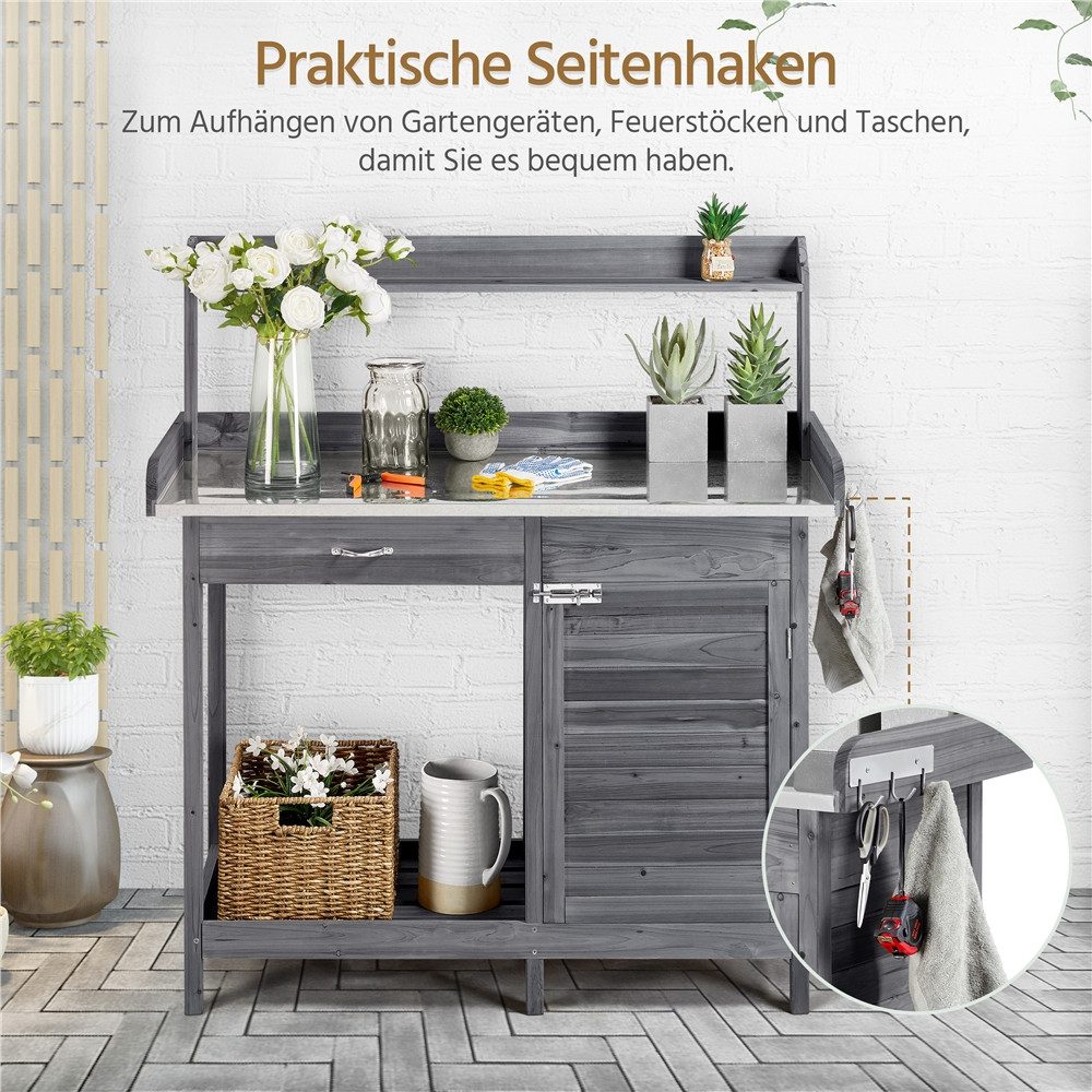 Yaheetech Pflanztisch Garten Pflanztisch mit Schubladen & Unterschrank, Out günstig online kaufen