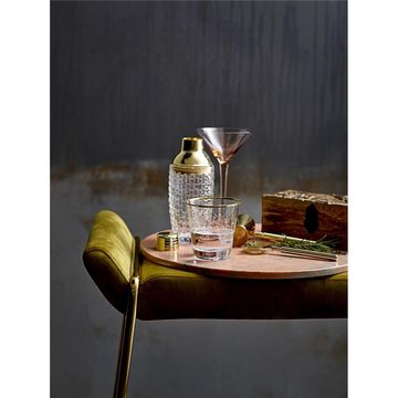 Bloomingville Cocktail Shaker, aus Glas, Deckel aus goldfarbenen Edelstahl, Barzubehör