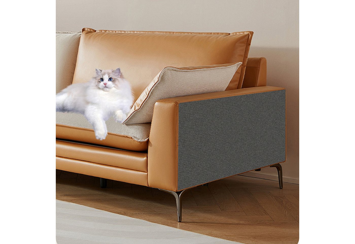 Thumbnail - OKWISH Kratzmatte 100x400 CM Selbstklebend Kratzteppich Katze Wand, (Kratzfeste Anti-Zerkratzen Rolle zum Maßschneiden, ...