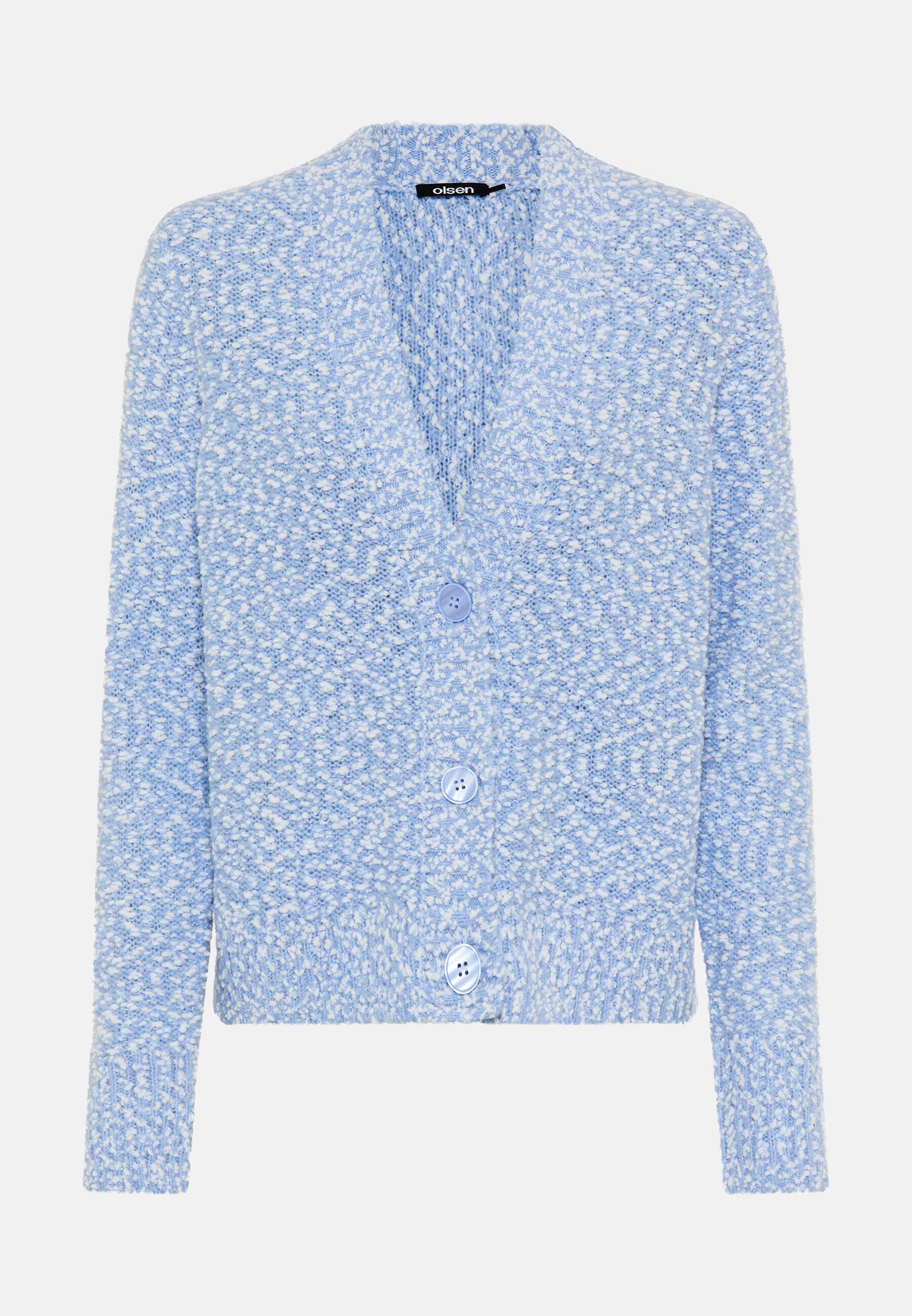 Olsen Cardigan mit melangartiger Strickstruktur