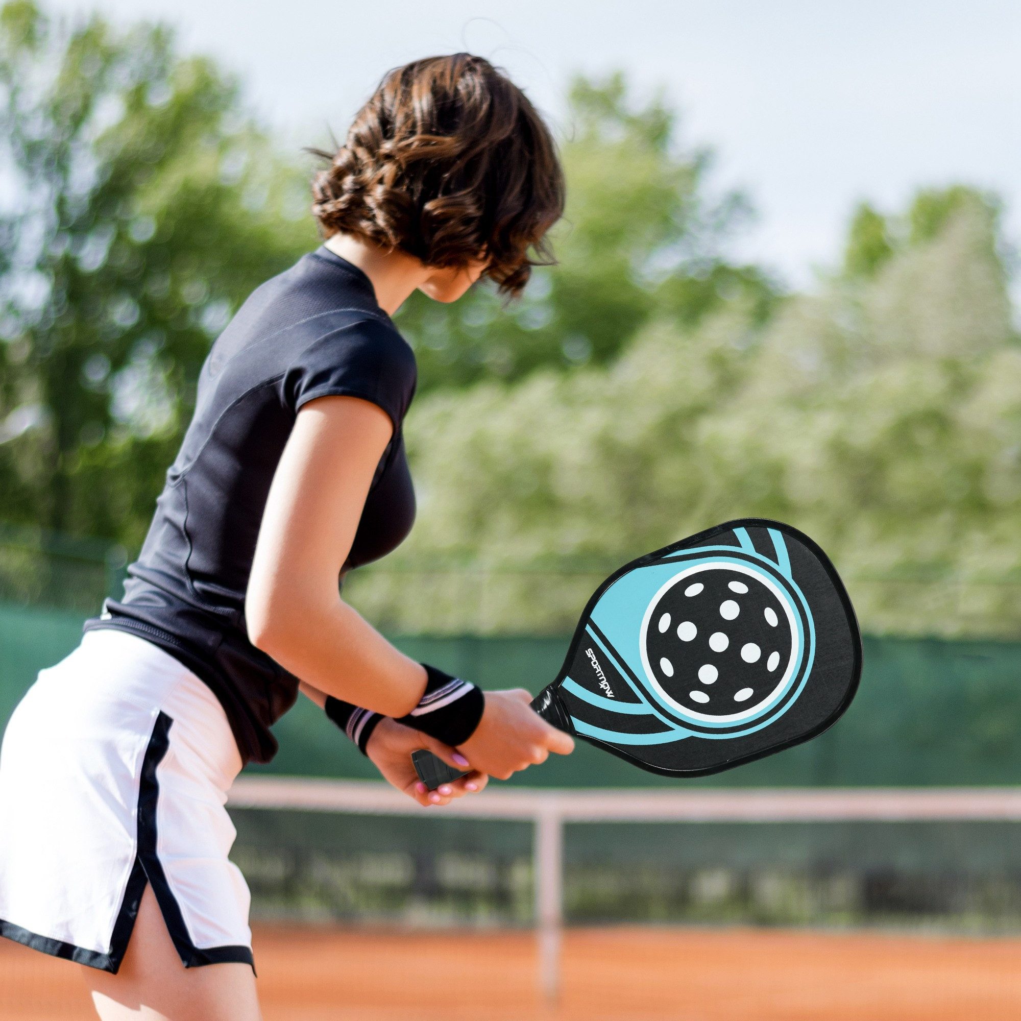 SPORTNOW Pickleballschläger Paddelschläger Set mit ergonomisch Griff Tasche, Indoor & Outdoor, (Pickleball-Set, 9-tlg., Tragetasche), für Indoor & Outdoor, Anfänger Freizeitspieler