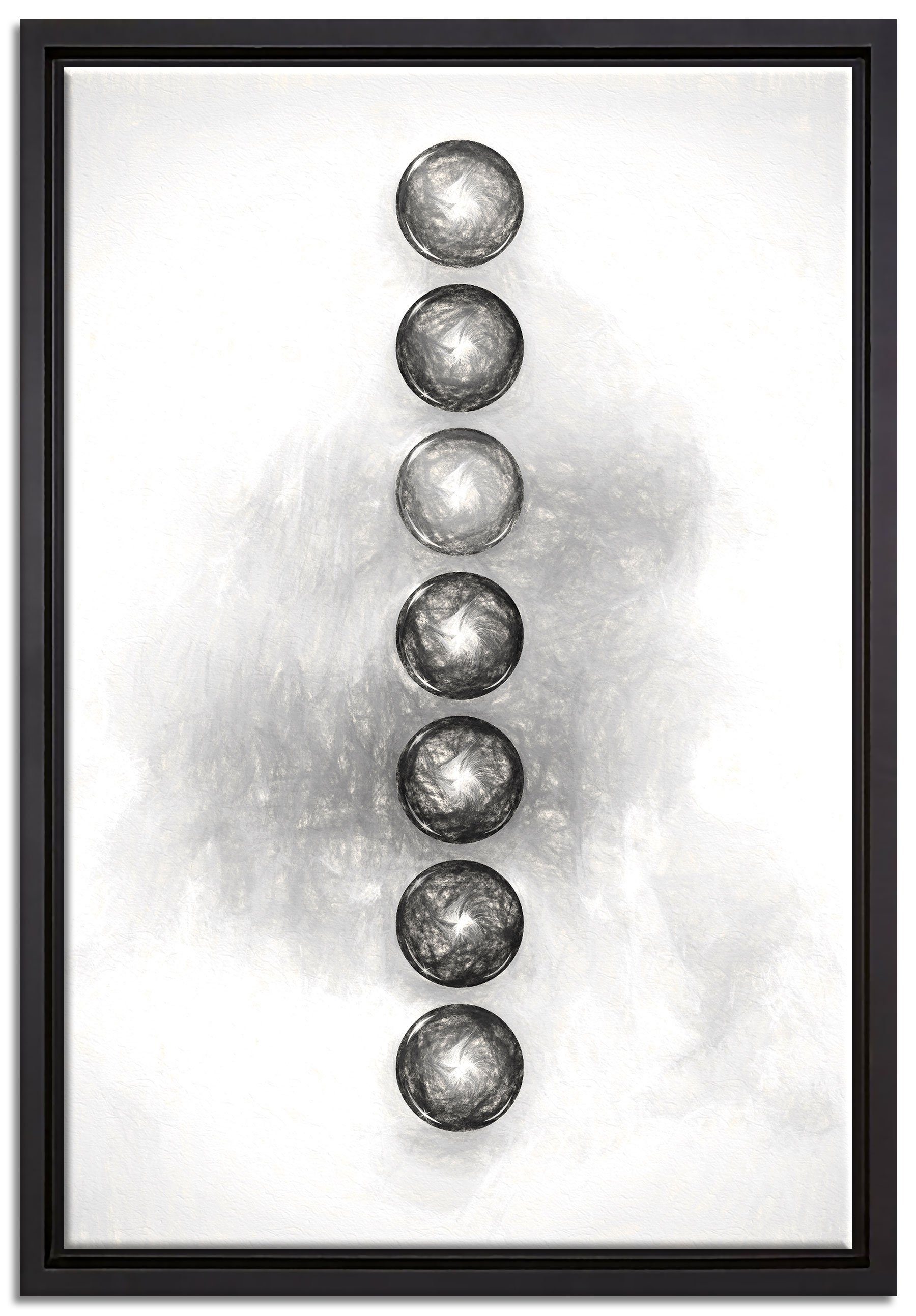 Pixxprint Leinwandbild Chakra des Körpers, Wanddekoration (1 St), Leinwandbild fertig bespannt, in einem Schattenfugen-Bilderrahmen gefasst, inkl. Zackenaufhänger