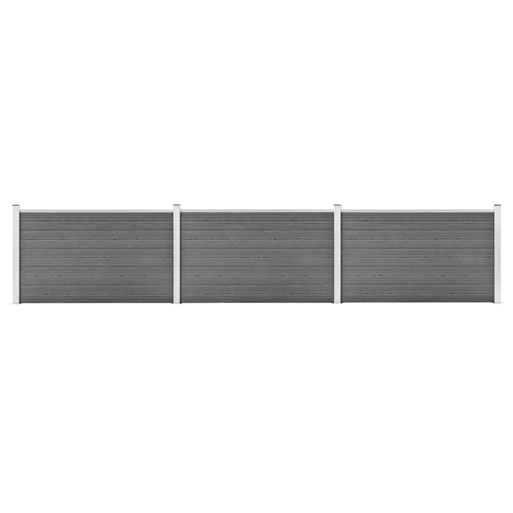 vidaXL Gartenzaun Gartenzaun WPC 526x106 cm Grau, (1-St)