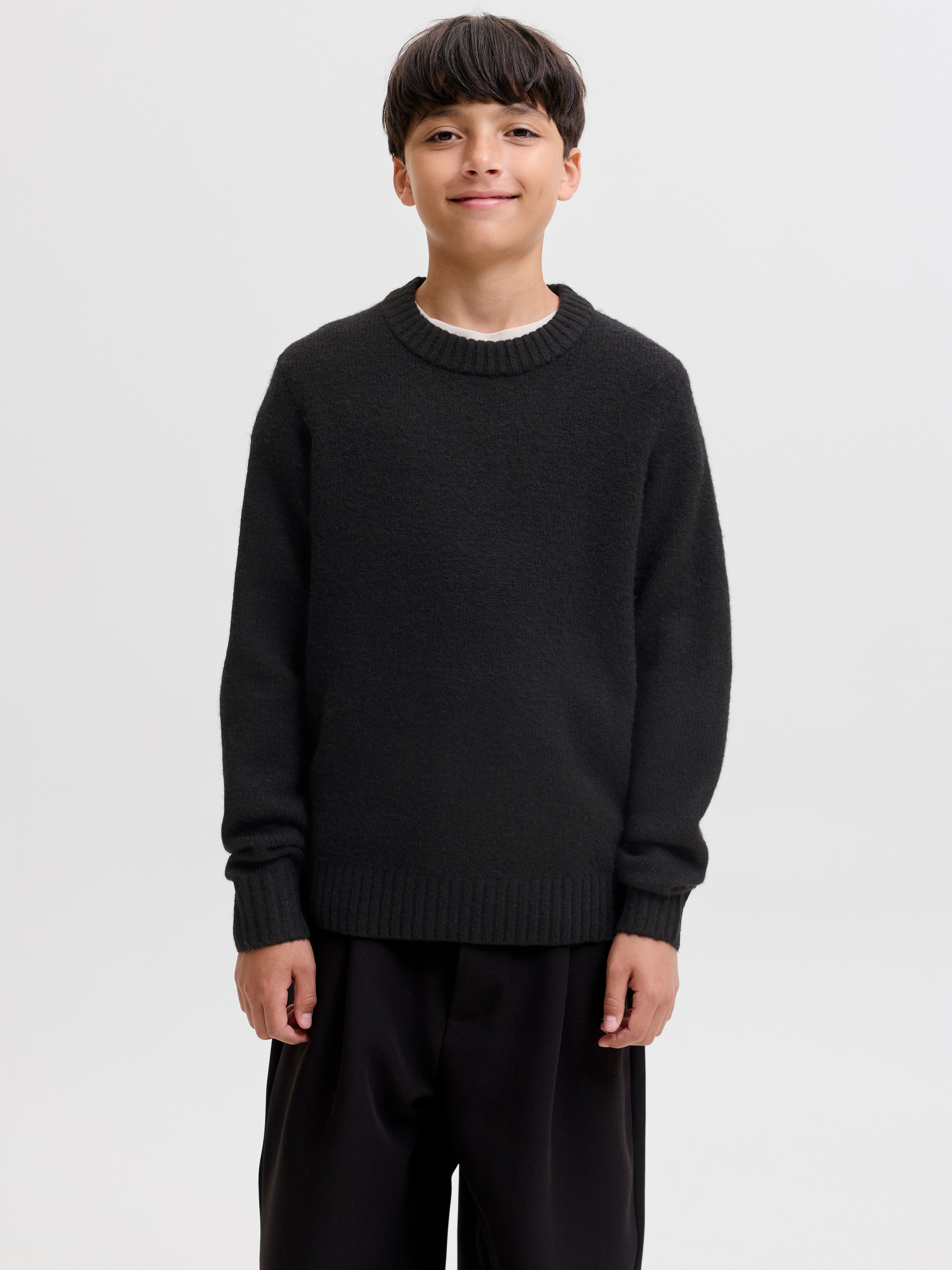Jack & Jones Junior Rundhalspullover JJESOHO OLLIE KNIT CREW NECK SN JNR Materialmix, relaxed fit