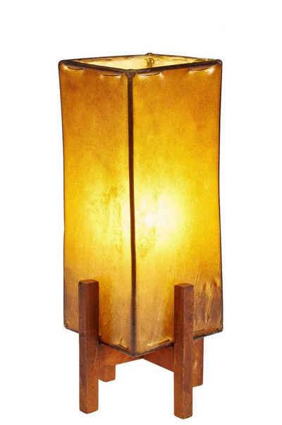 Marrakesch Orient & Mediterran Interior Stehlampe Lederlampe Janka 30cm mit dunkelbraunem Gestell