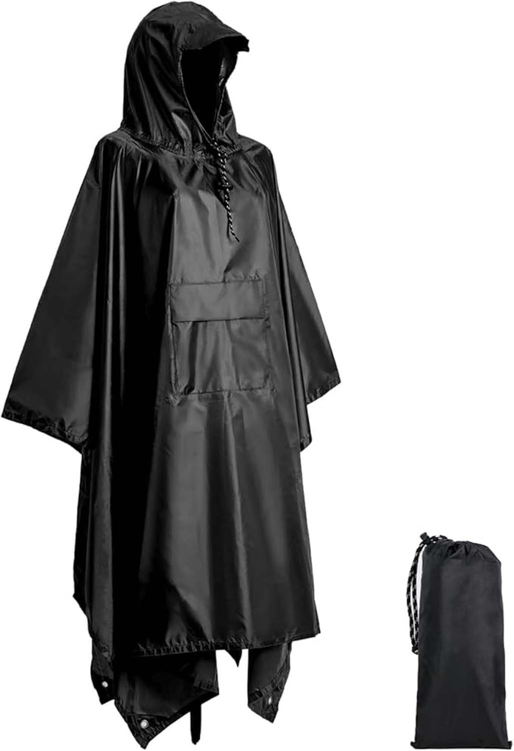 Regenjacke Regencape mit Kapuze 3 in 1 Multifunktional Atmungsaktiv