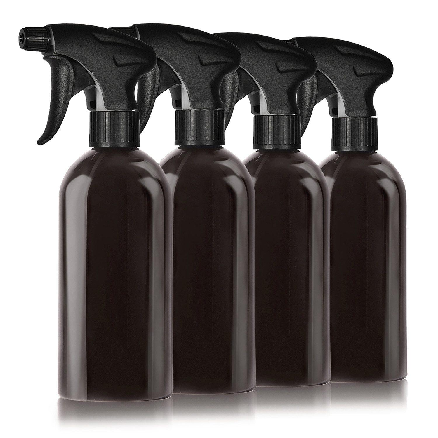 Oputec Sprühflasche 4 x 500ml Sprühflasche aus Kunststoff Schwarz zum Befüllen