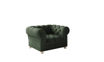 Kaiser Möbel Chesterfield-Sessel eleganter, klassischer in elegantem Whisper-Stoff, Made in Europe