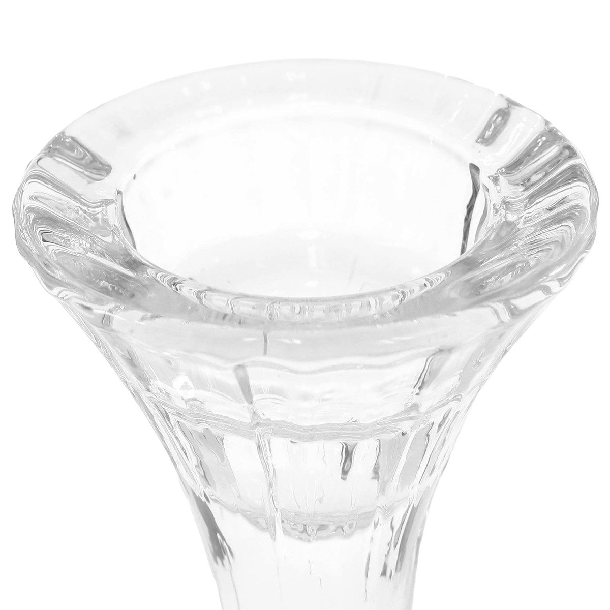 Kaemingk Kerzenhalter Kerzenhalter Glas Rund Kristall Stabkerzenhalter 7cm 13cm 2er, 2 Stück