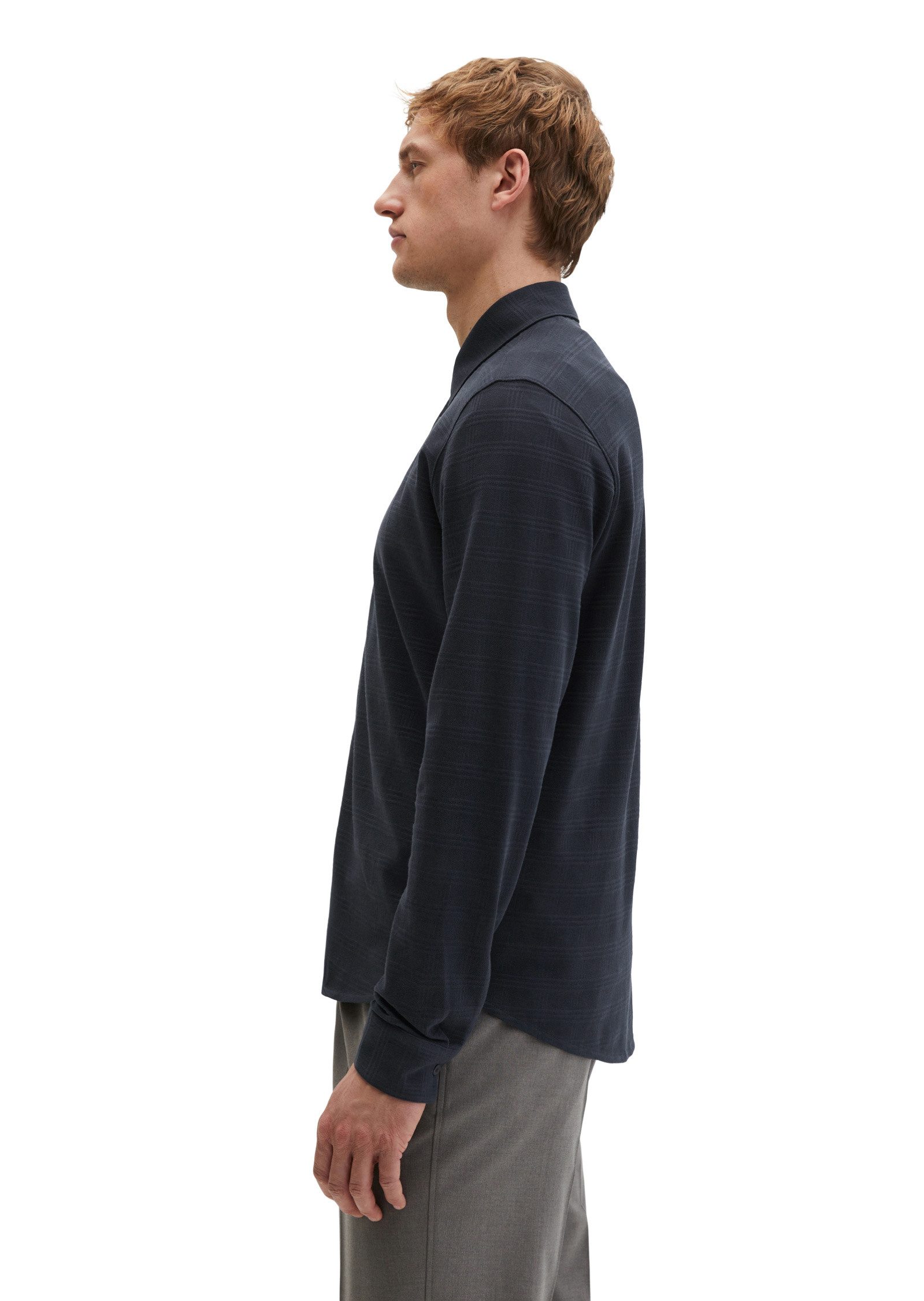 Marc O'Polo Blusenshirt im strukturierten Karo-Jacquard