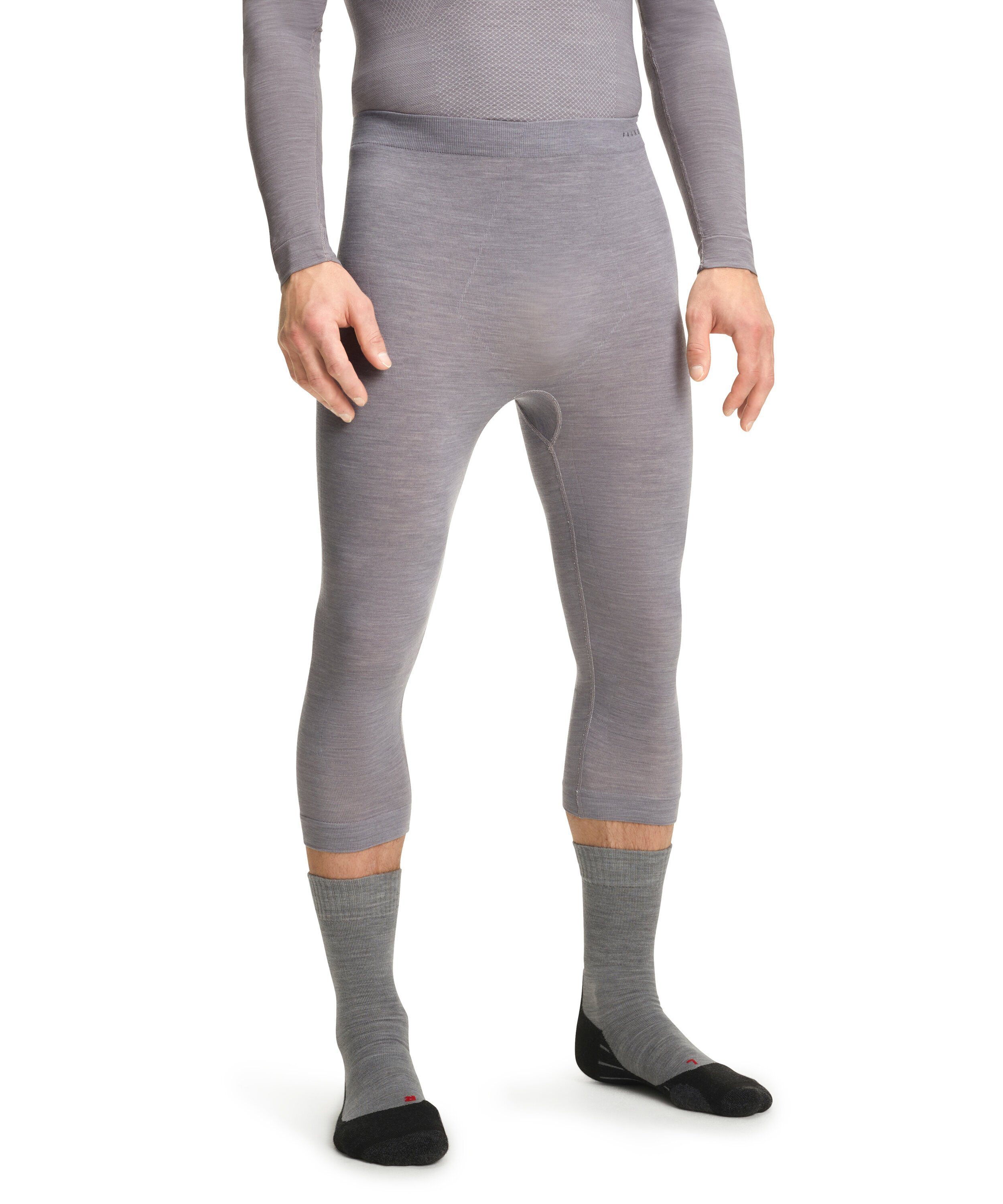 Wool-Tech (3757) aus Thermounterhose grey-heather (1-St) Light wärmender FALKE Merinowolle