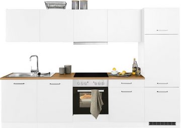 HELD MÖBEL Küchenzeile Kehl, mit E-Geräten, Breite 300 cm, inkl. Kühlschrank