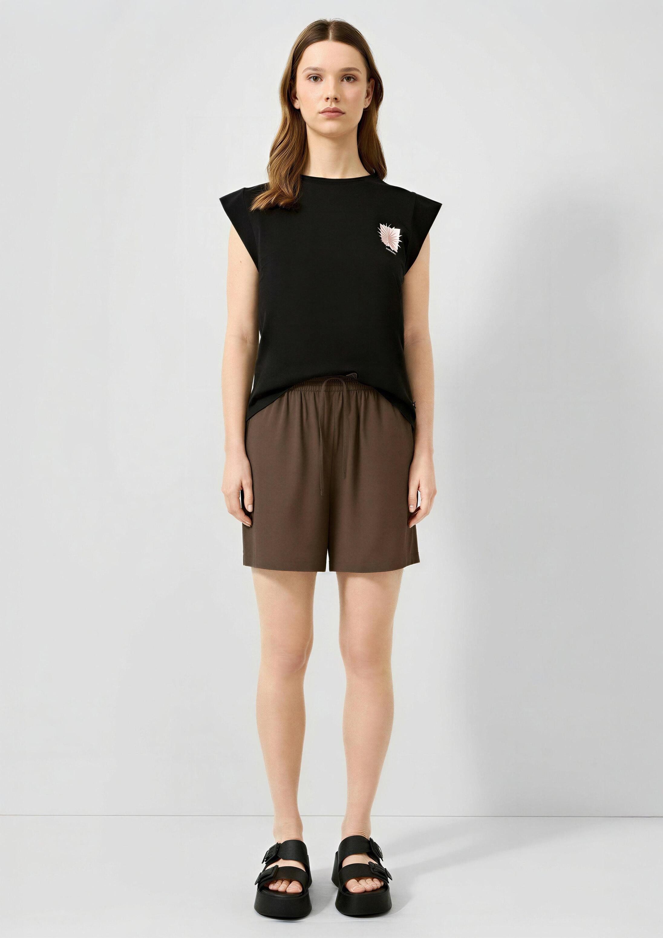 QS Shorts Hose Shorts aus Viskosemix mit Elastikbund