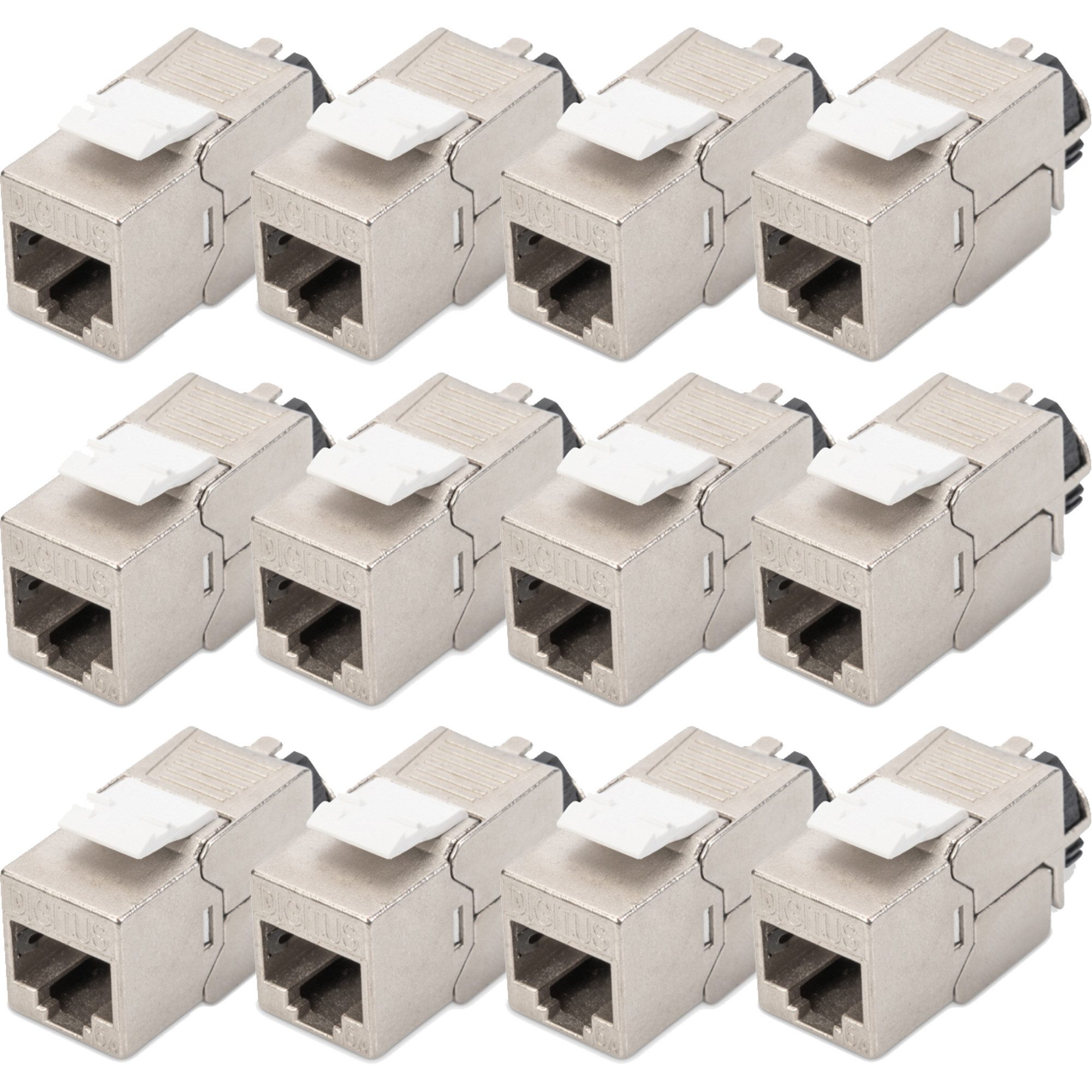 Digitus Netzwerkstecker Digitus Cat.6a Keystone-Modul, geschirmt, (12