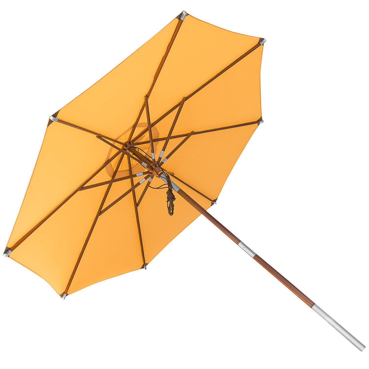 anndora-sonnenschirm Sonnenschirm 3m rund Knickbar Dreh-Kipp-Mechanismus, sahara gelb, Seilzugmechanik