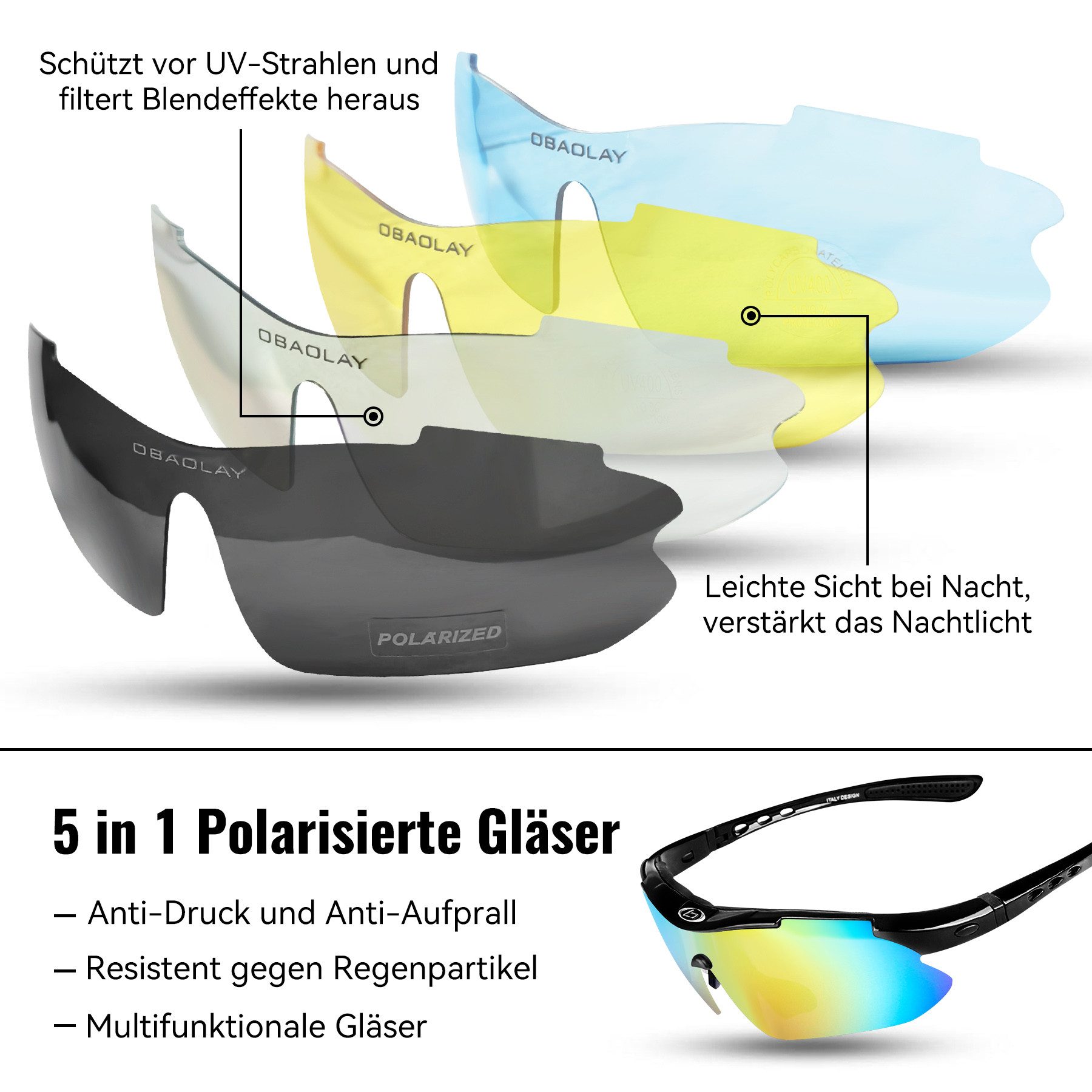 Mutig Fahrradbrille Radsportbrille, polarisierte Sonnenbrille,Sportbrille, günstig online kaufen