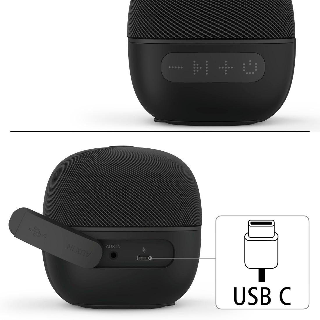 AVRCP 10h (A2DP Bluetooth, 4 Bluetooth®Lautsprecher Akku Hama W, Bluetooth, HFP) Bluetooth-Lautsprecher Handlicher Laufzeit "Cube schwarz 2.0",