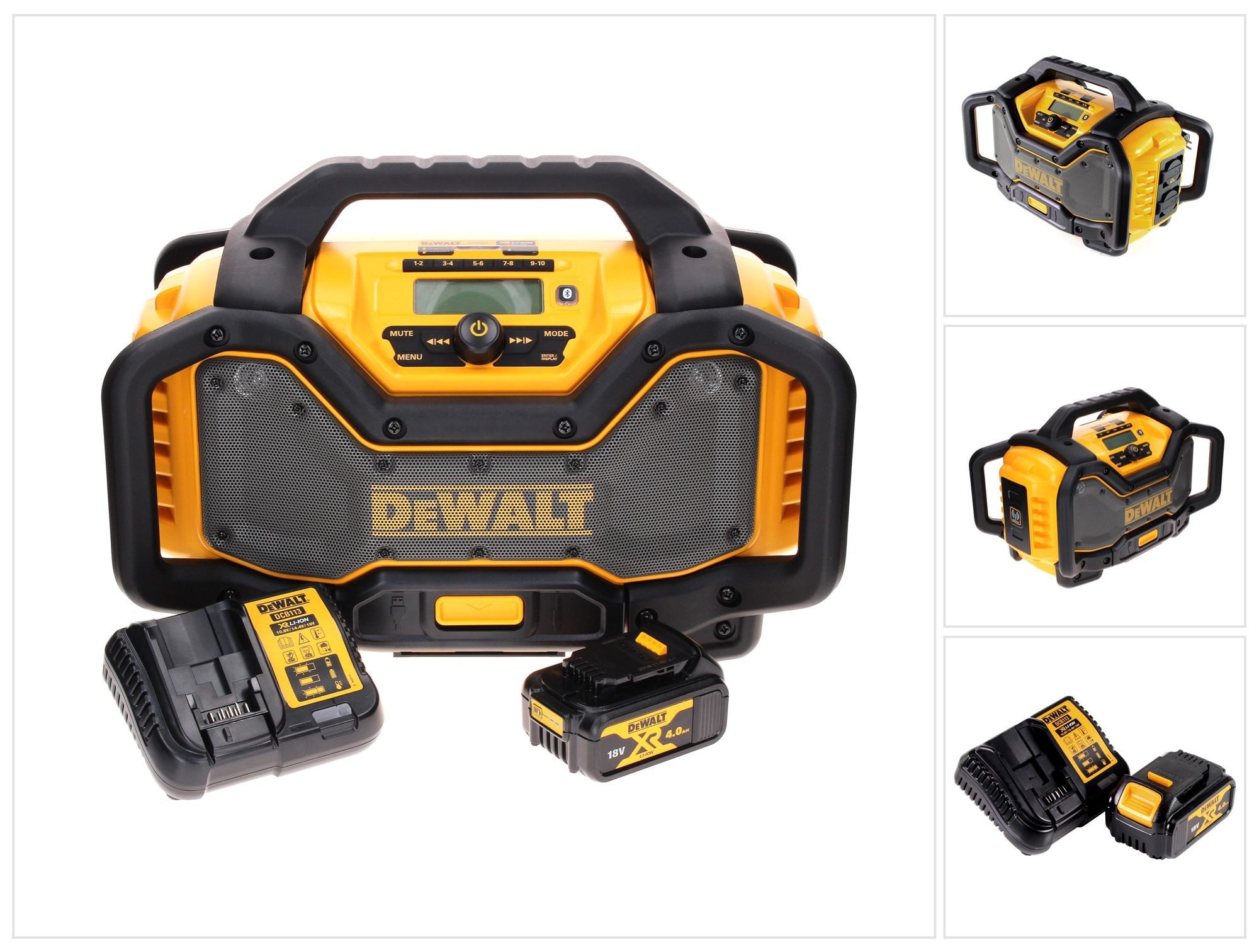 DeWalt DCR 027 M1 Akku Radio DAB+ 10,8-18,0 V + 1x Akku 4,0 Ah + Ladegerät Baustellenradio