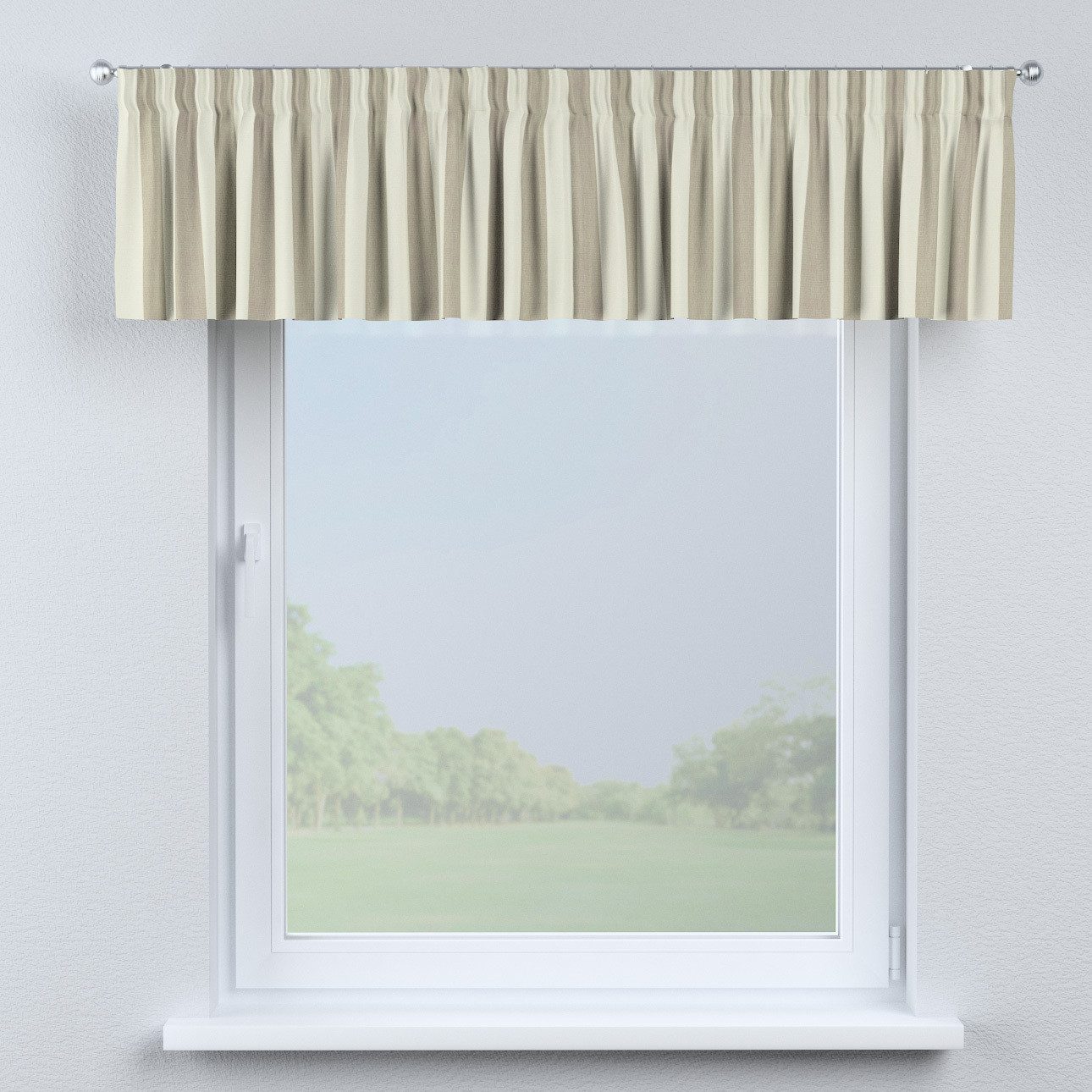 Kurzgardine mit Kräuselband, weiß- beige, 130 x 40 cm, Quadro (143-93) günstig online kaufen