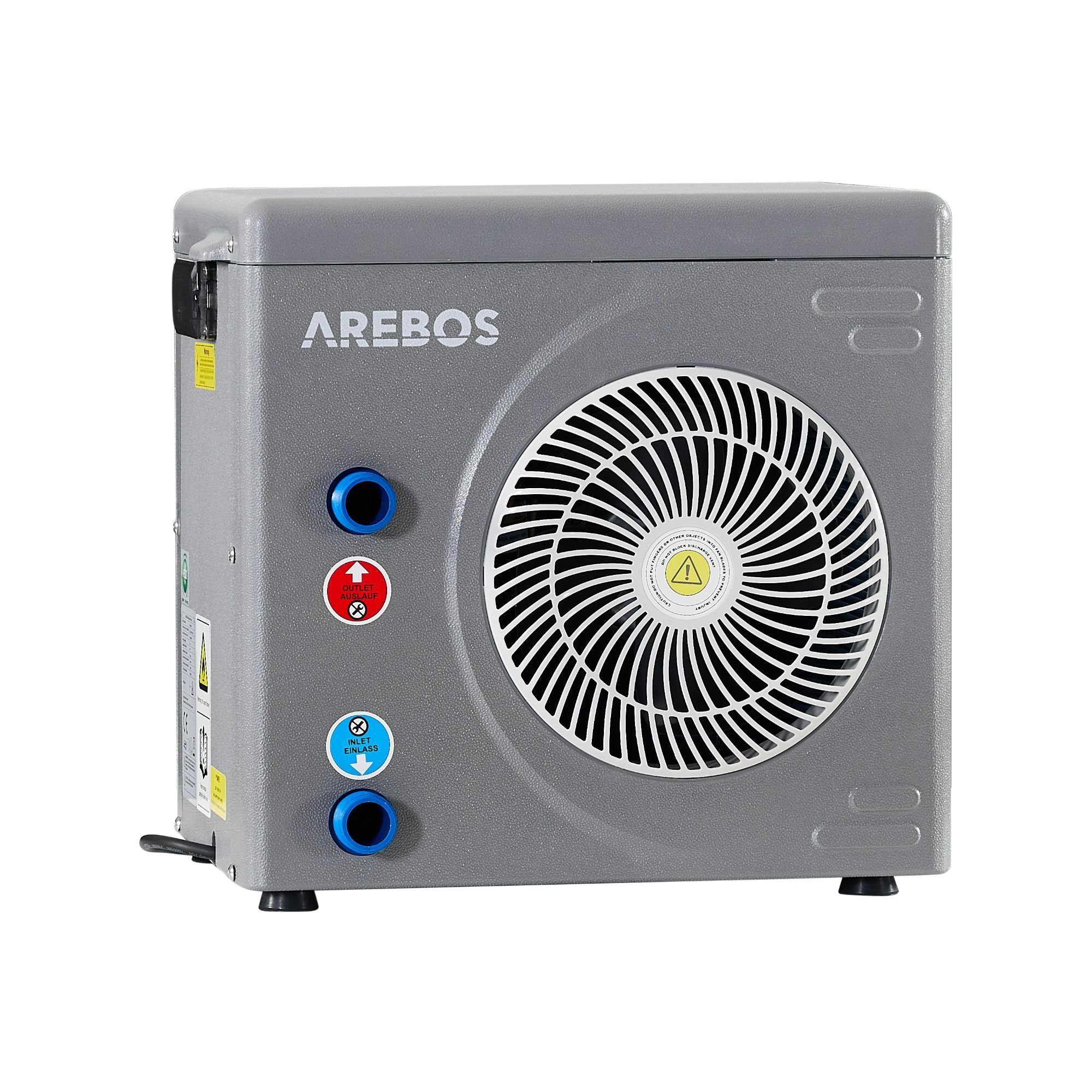 Arebos Pool-Wärmepumpe Poolheizung Wasser Luft Wärmetauscher 3,9 kW (Stück,  Mini Wärmepumpe 3,9kW)