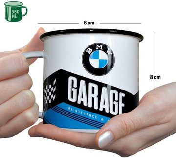 BMW Tasse BMW Garage Emaille Kaffee Becher Kaffeetasse Kaffeepott Groß