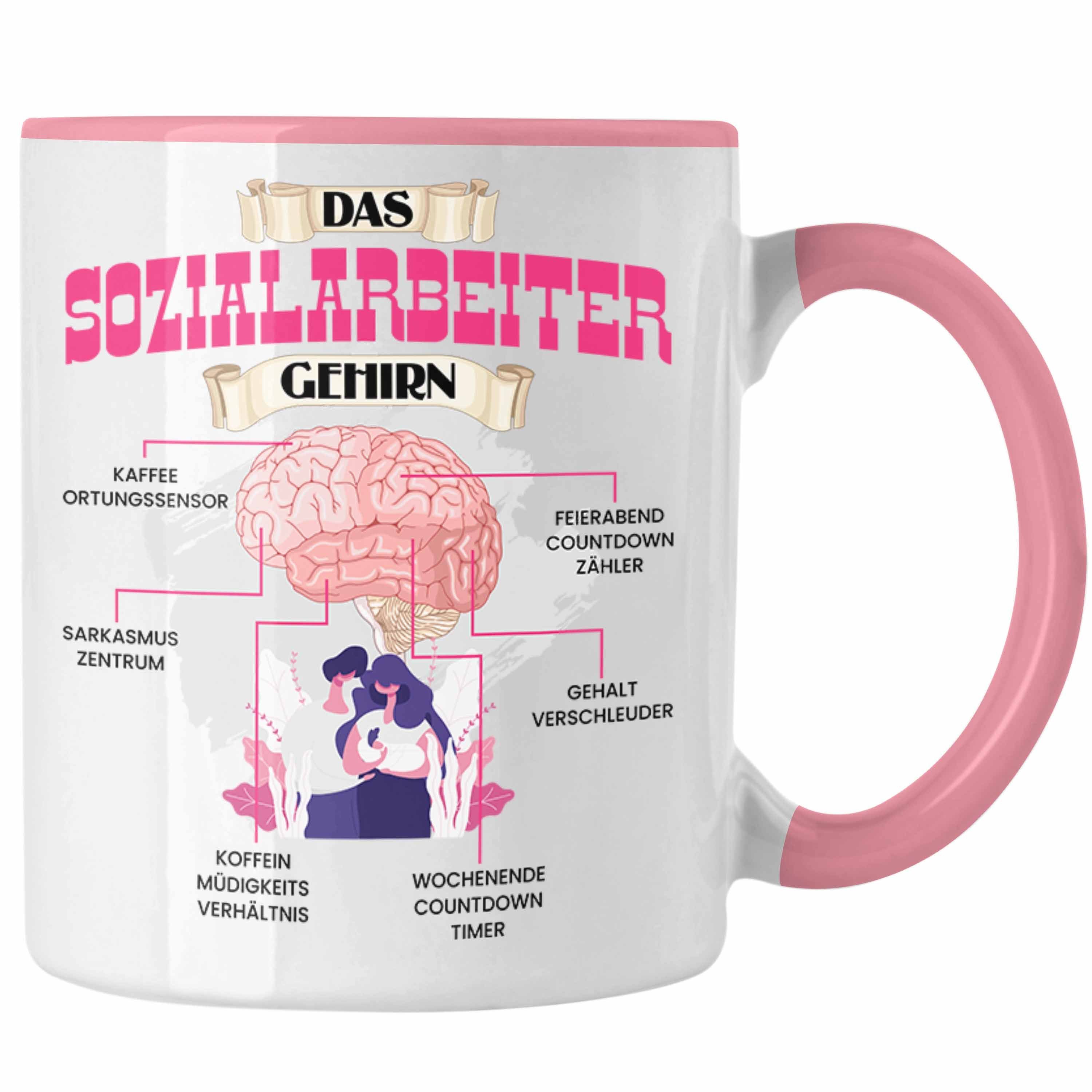 Trendation Tasse Trendation - Sozialarbeiter Tasse Lustiges Geschenk für Soziale Arbeit Rosa