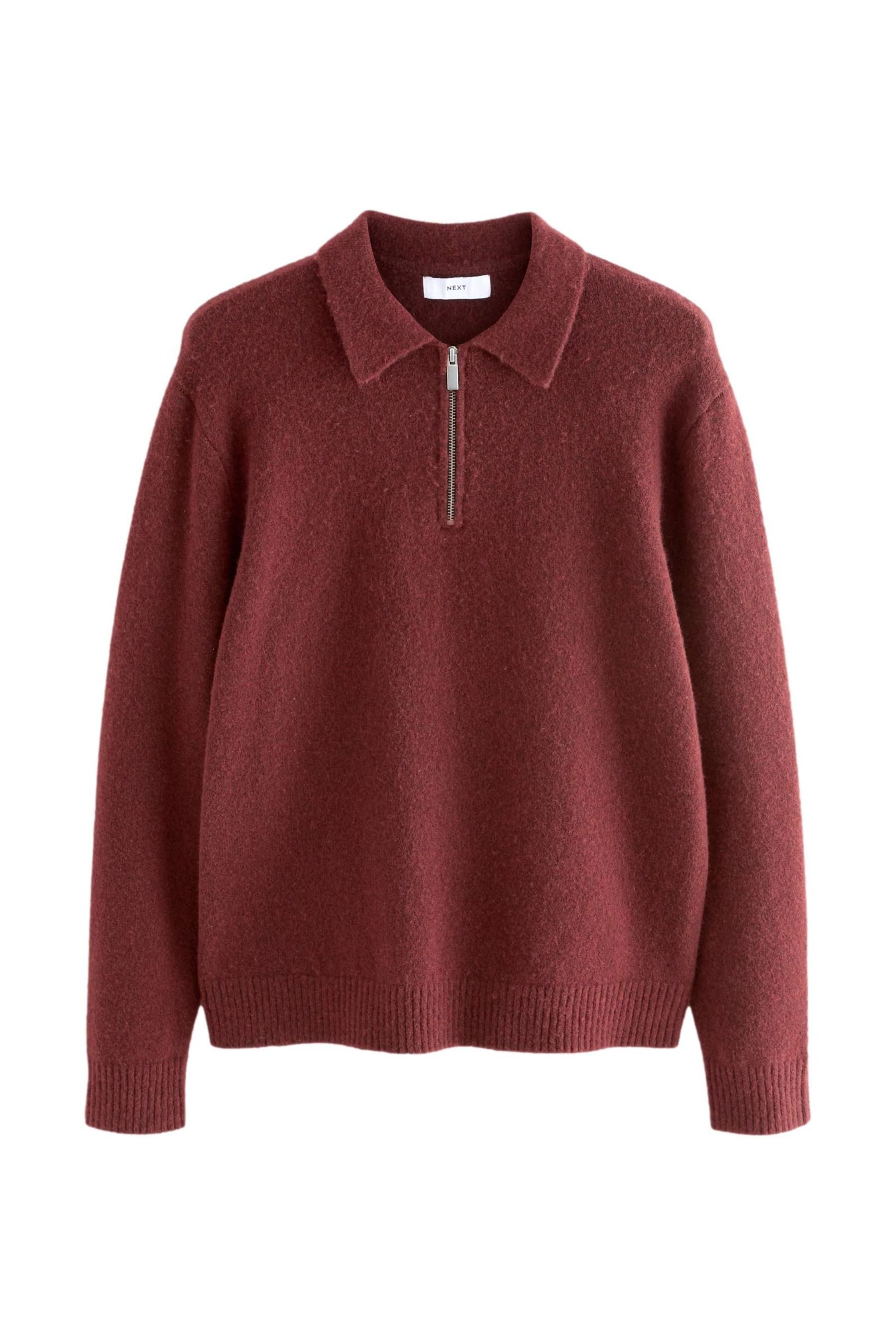 Poloshirt Regular Fit Strick-Polohemd mit Reißverschluss