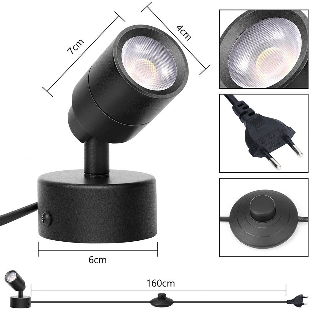 MUPOO LED Wandstrahler Dimmbar 5W LED-Strahler Innen mit Fernbedienung, Tim günstig online kaufen