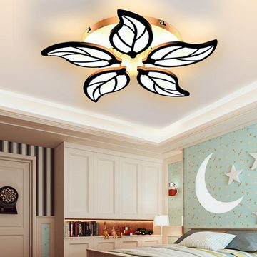 Daskoo Deckenleuchten Blattform Wohnzimmer LED Deckenlampe mit Fernbedienung Dimmbar, LED fest integriert, Warmweiß/Neutralweiß/Kaltweiß, LED Deckenleuchte