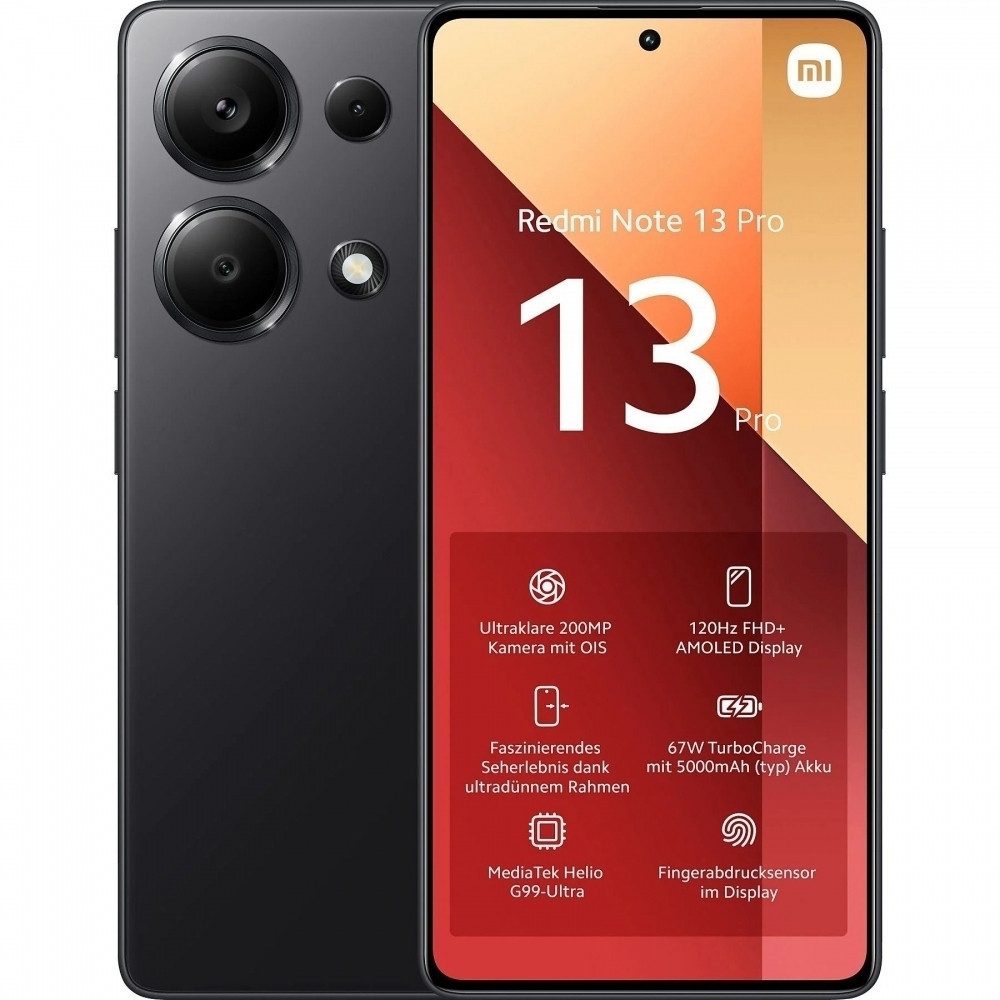 Xiaomi xiaomi redmi note 13 pro 12GB/512GB, schwarz (EU) Smartphone (15.6 Zoll, Wasserfest und stoßfest)