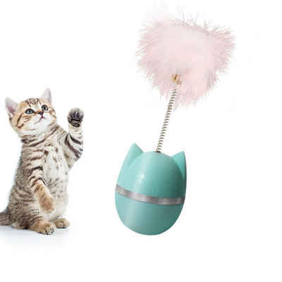 HUNKA Tier-Intelligenzspielzeug Interaktives Katzenspielzeug Ball, KatzenSpielzeug, für den Innenbereich, Mit Federn
