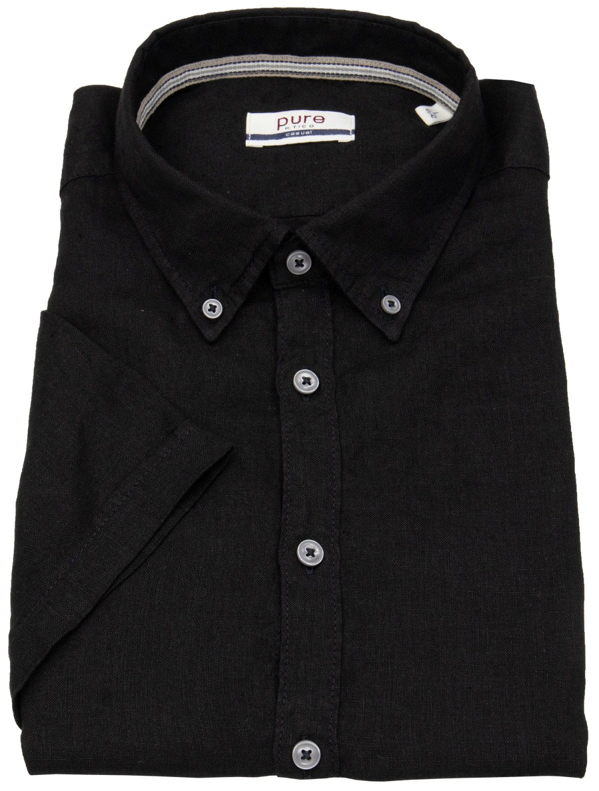 Pure Kurzarmhemd Modern Fit leicht tailliert Button-Down-Kragen