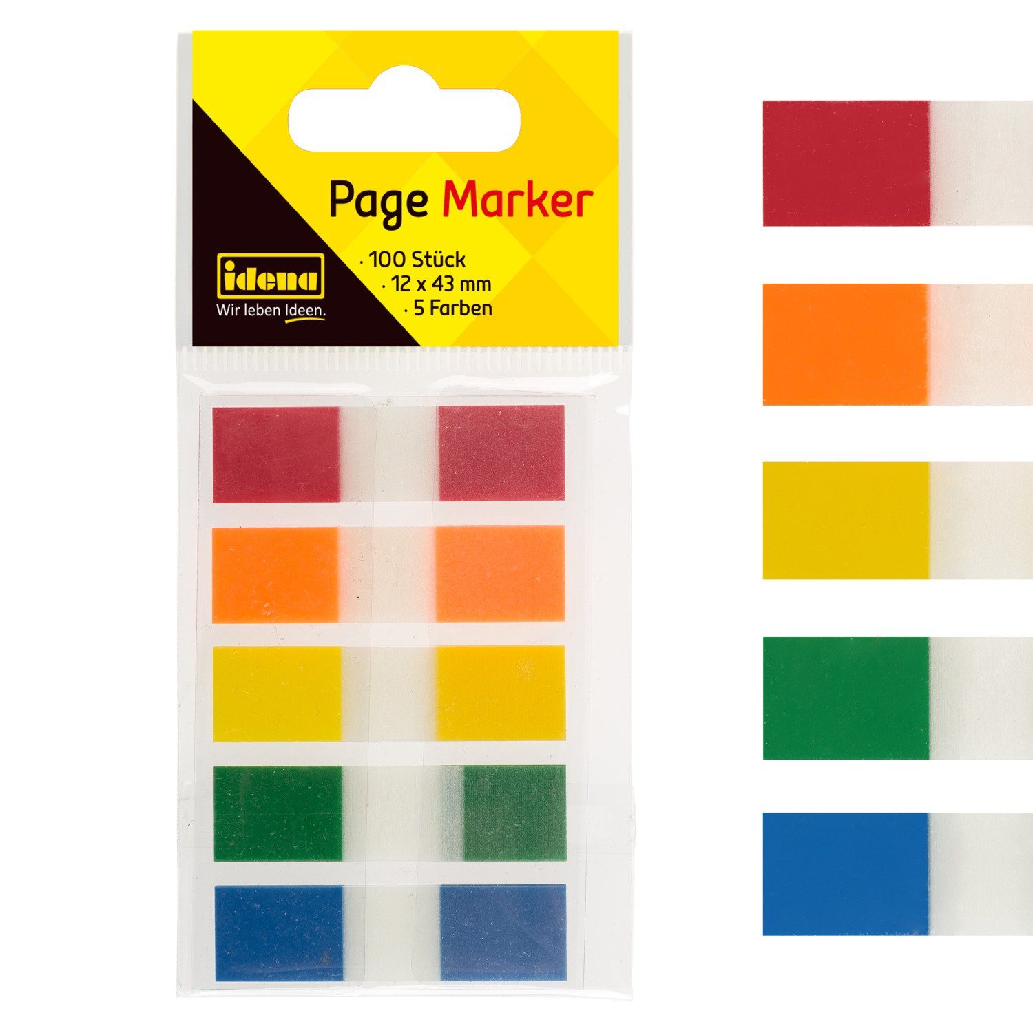 Idena Haftnotizblock Idena 312732 - Page Marker Strips, mehrfarbig, 1 Stück