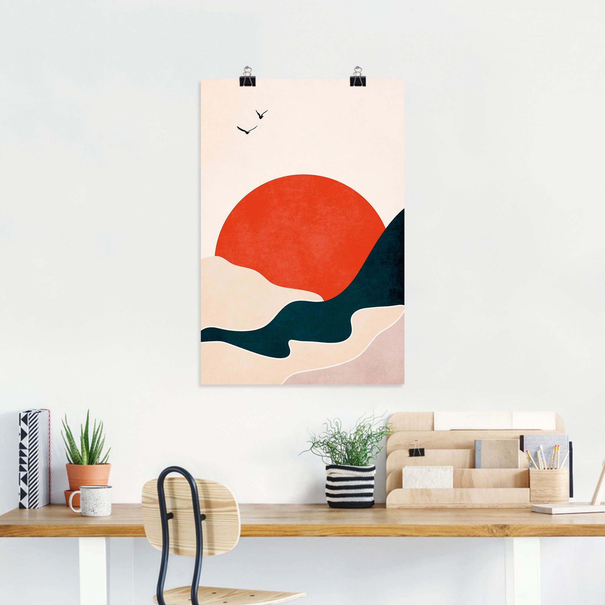 in Artland Wandbild Sonne, Poster Wandaufkleber (1 Ertrinkende als Meer Alubild, versch. Größen oder St), Leinwandbild, Bilder