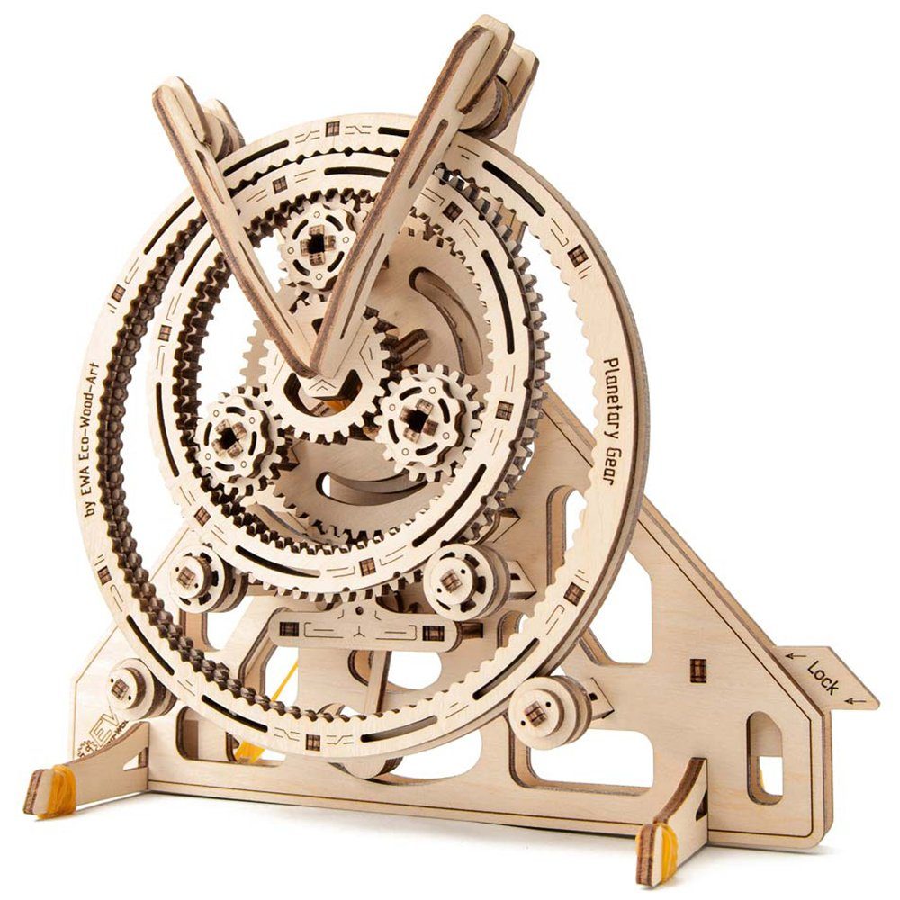 Eco Wood Art 3D-Puzzle Planentengetriebe – mechanischer Modellbausatz aus Holz, Puzzleteile