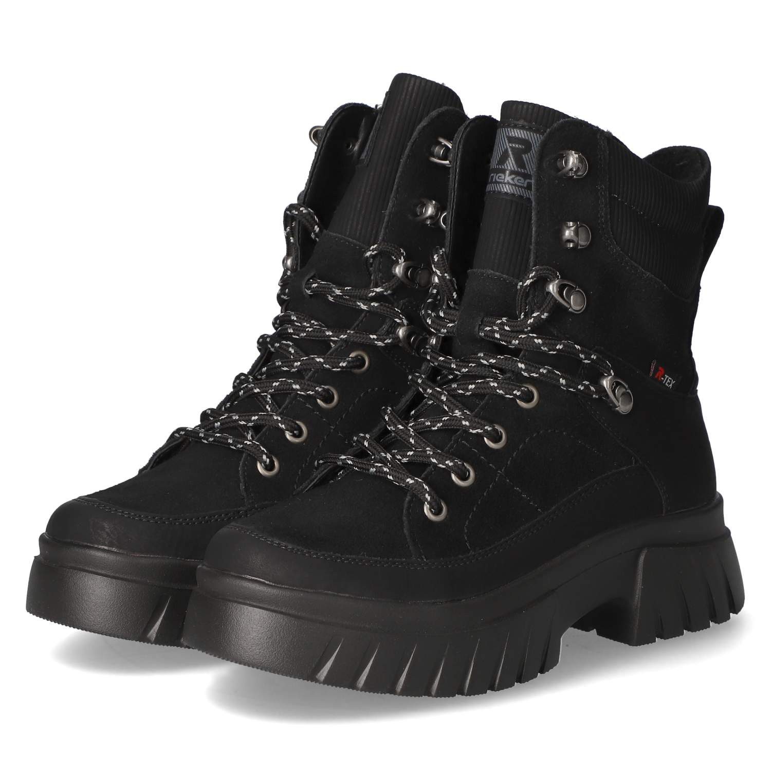 Rieker Rieker W1871-00 Damen Leder und Synthetik schwarz Schnürstiefel günstig online kaufen