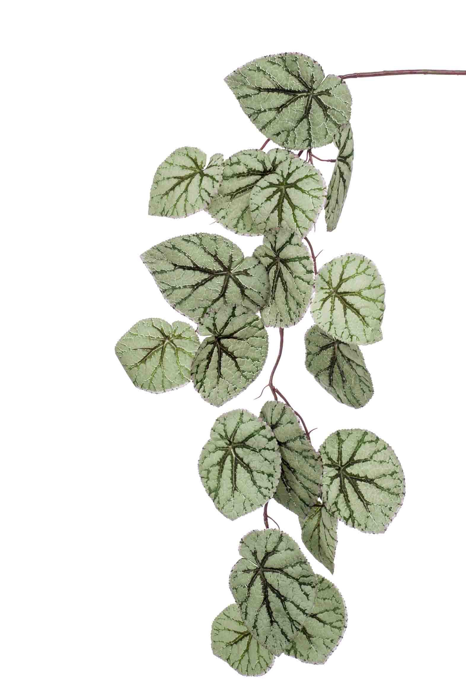 Kunstzweig Blattbegonien Zweig Meira, grün-grau, 110cm Begonie (Blattbegonie), artplants, Höhe 110.0 cm