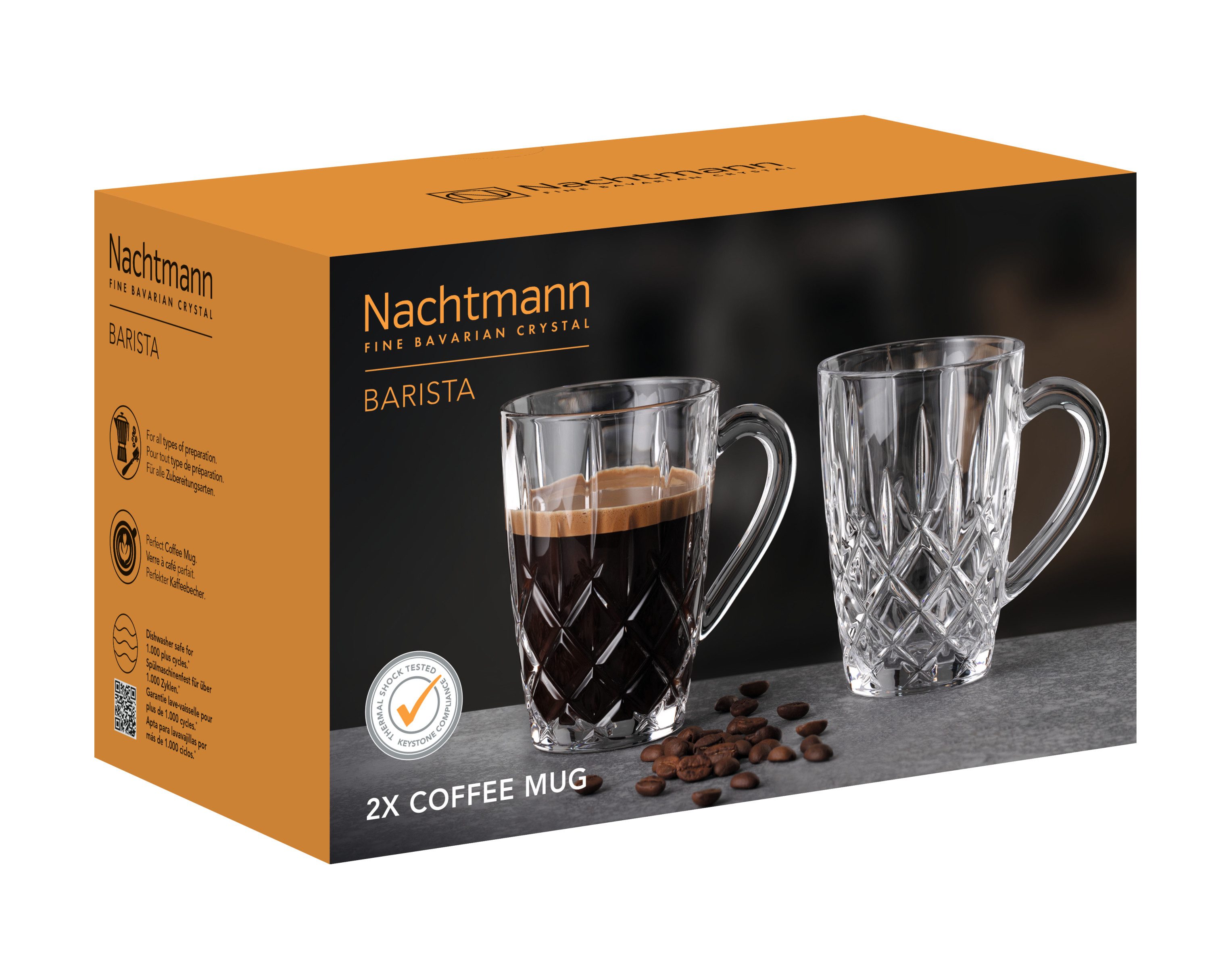 Nachtmann Becher Kaffeebecher-Set Nachtmann NOBLESSE DH 11,90x12 cm transparent – Bild 2 von 2