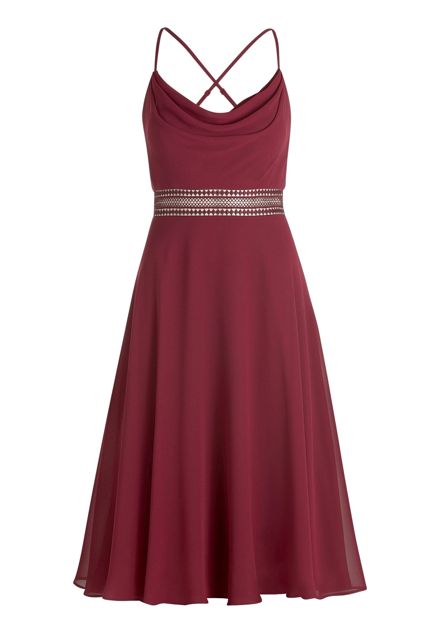 Vera Mont Cocktailkleid Damen mit Wasserfallausschnitt Stickerei